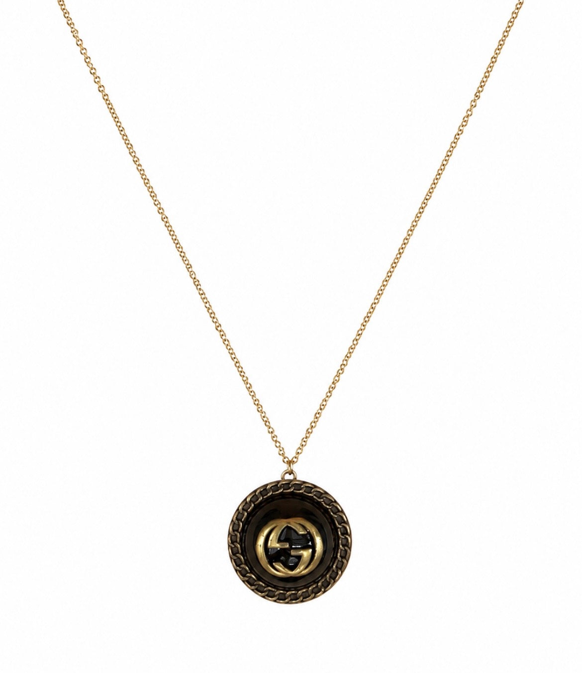 Vintage Gucci Button on 14ct Gold Filled Necklace