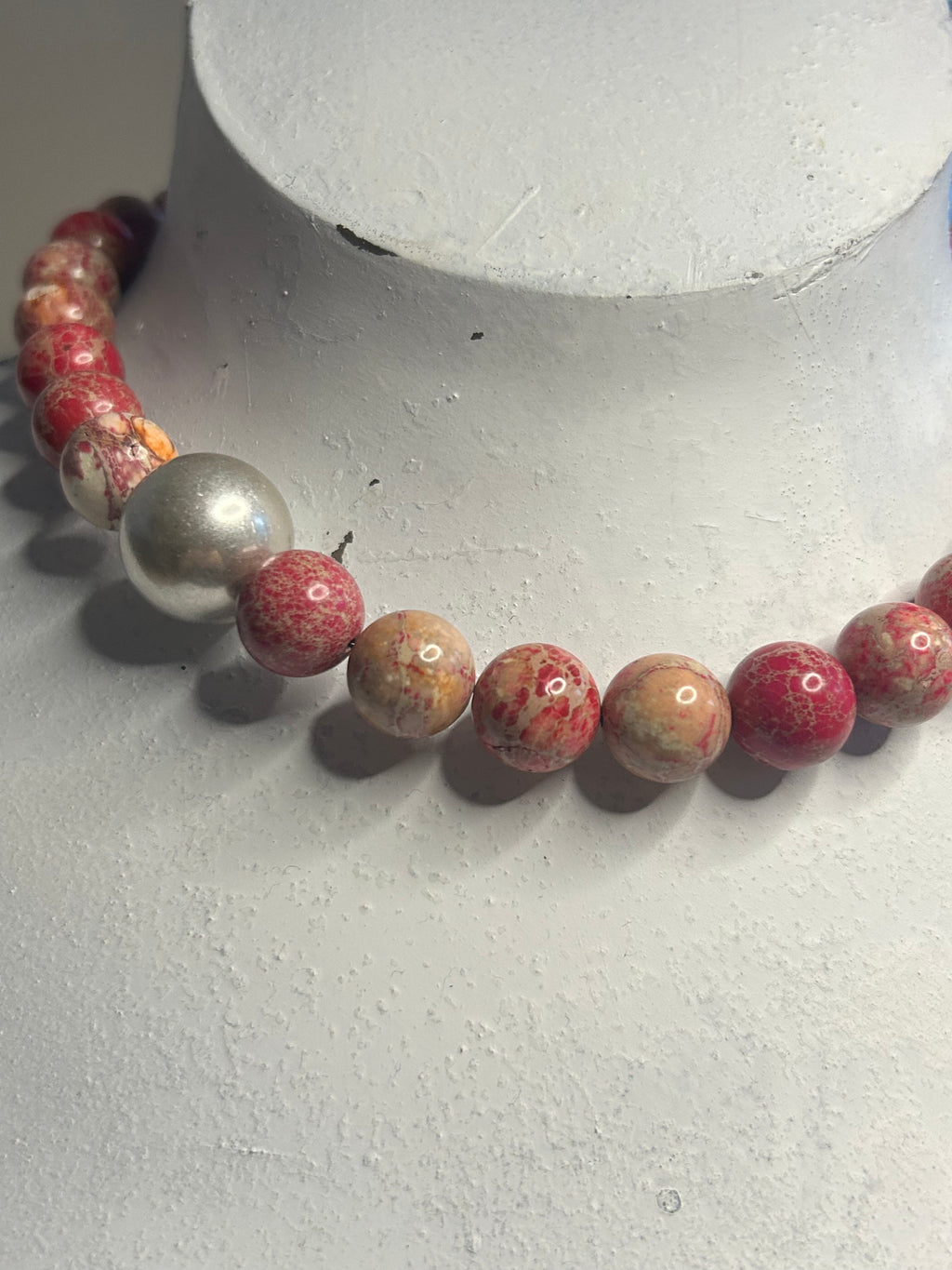 Large Pink Imperial Jasper Necklace