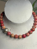 Large Pink Imperial Jasper Necklace