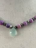 Lilac Opal, Quartz & Hematite Necklace