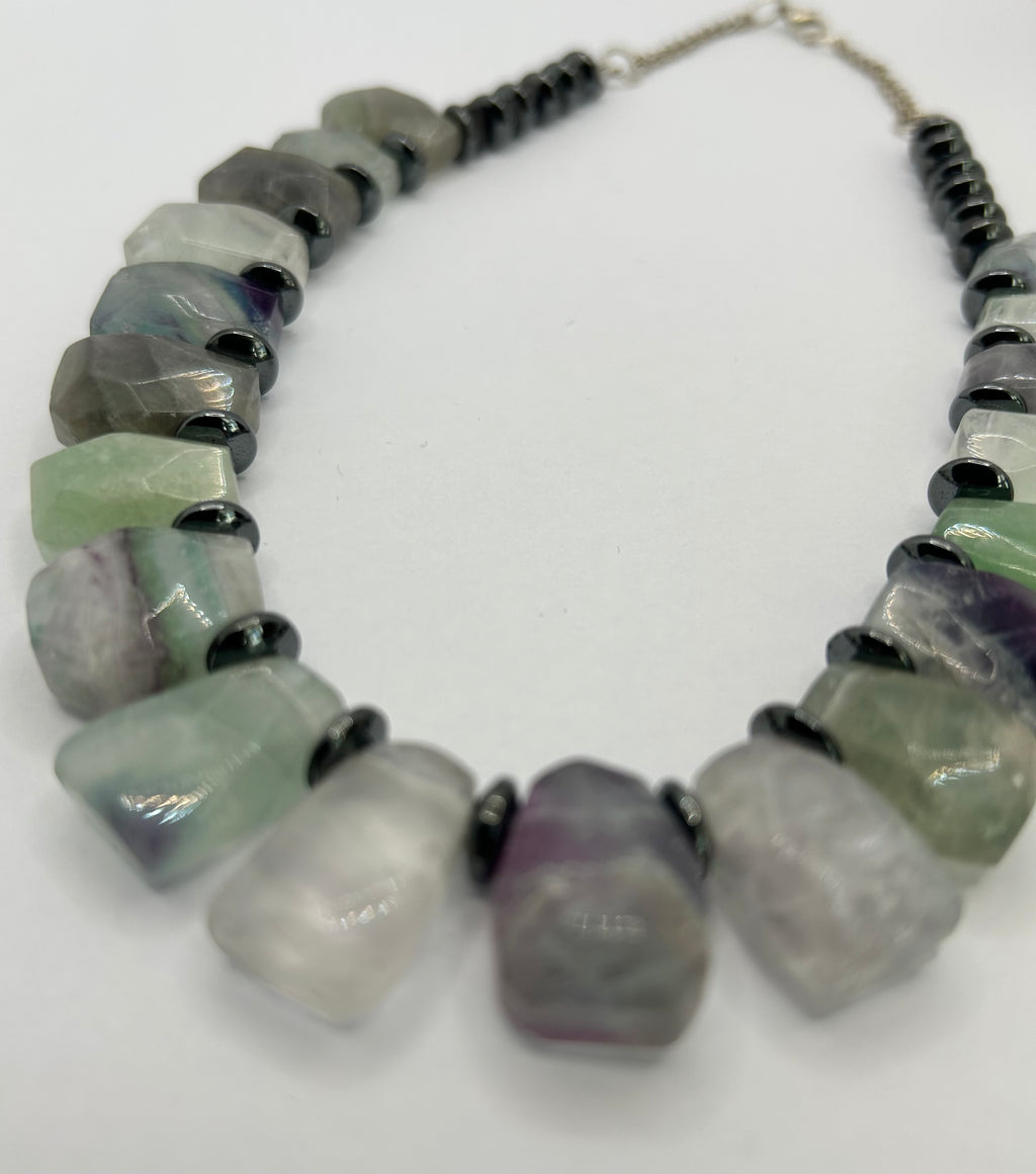 Fluorite & Hematite Necklace