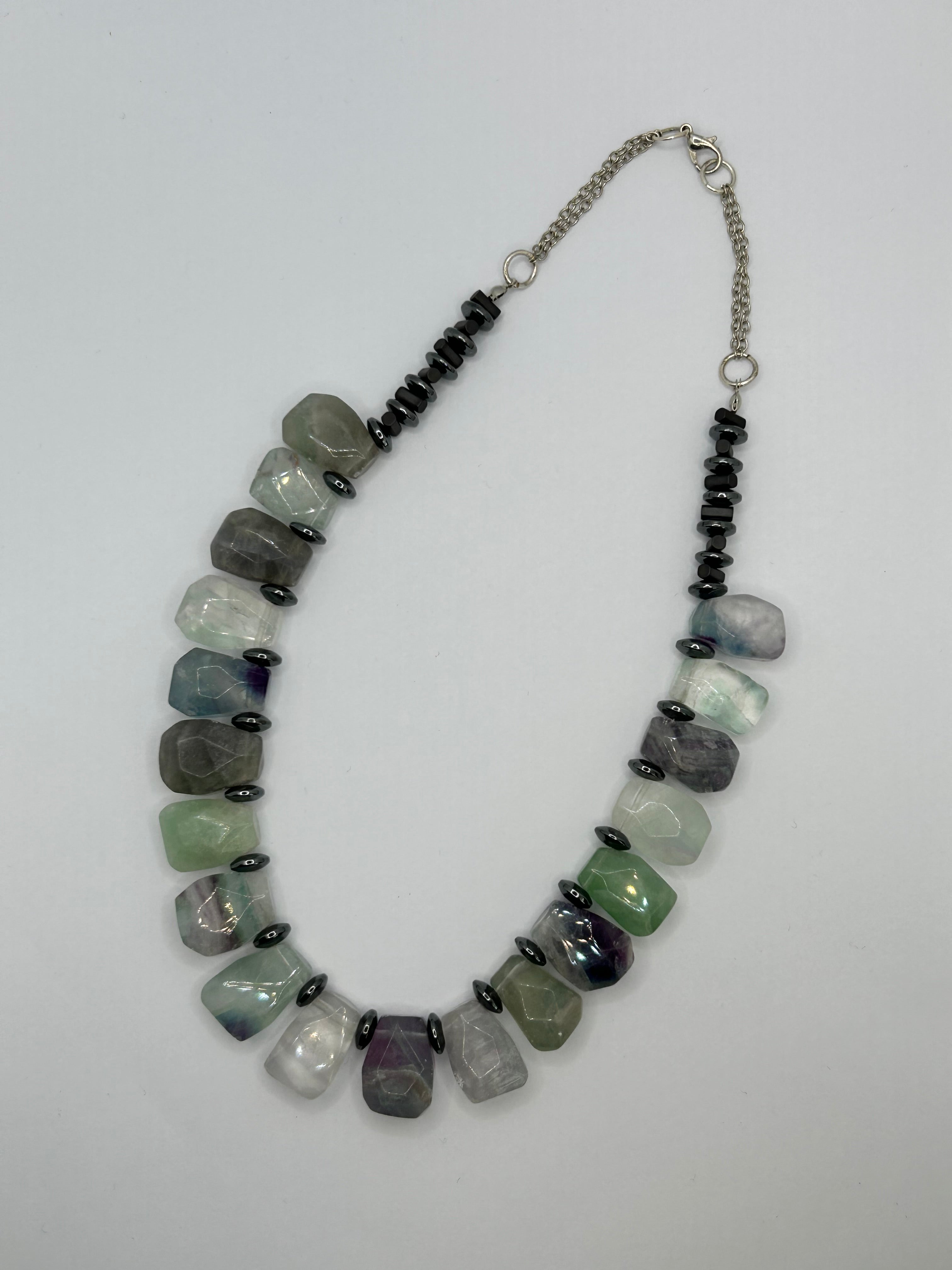 Fluorite & Hematite Necklace