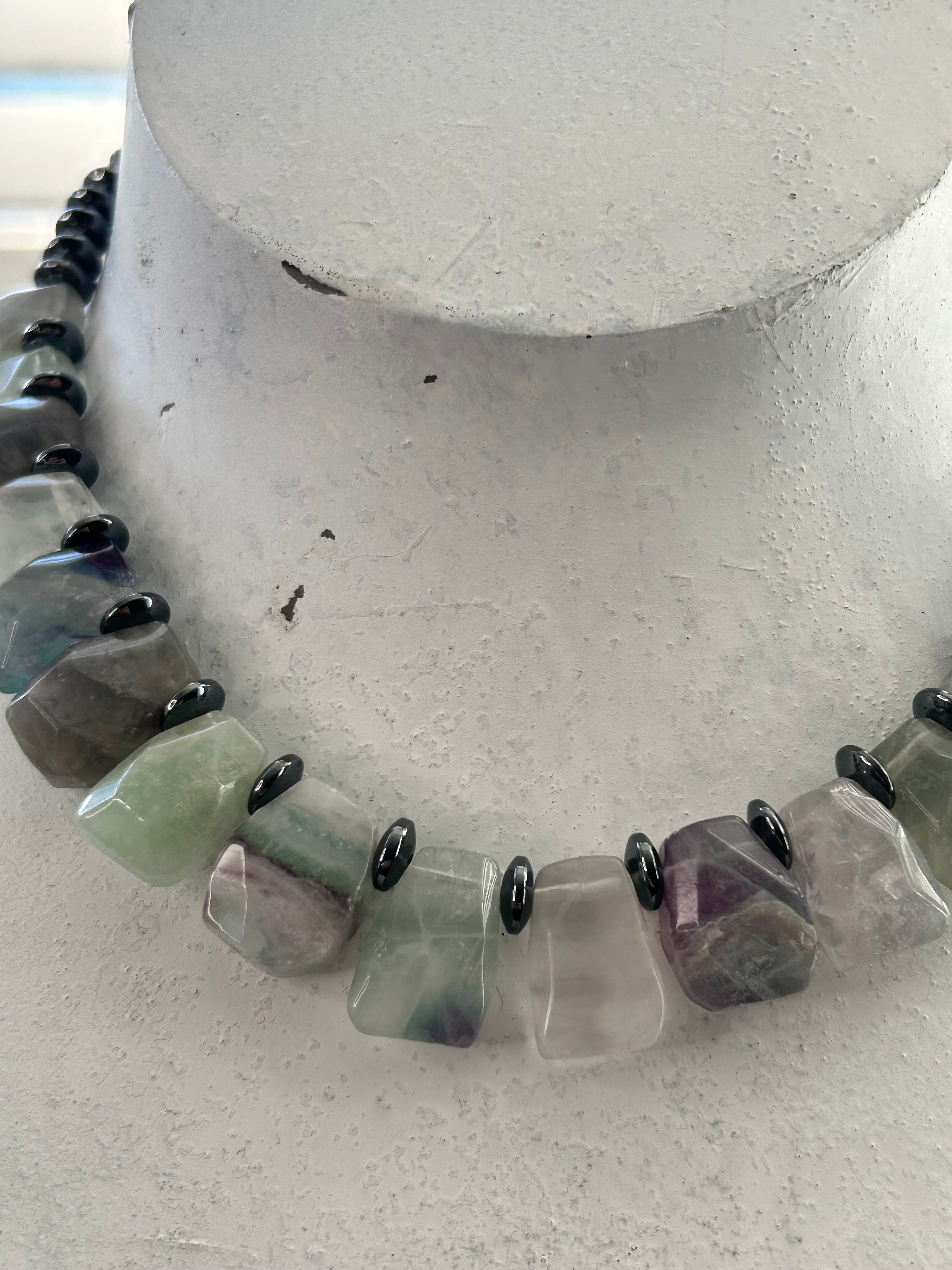 Fluorite & Hematite Necklace
