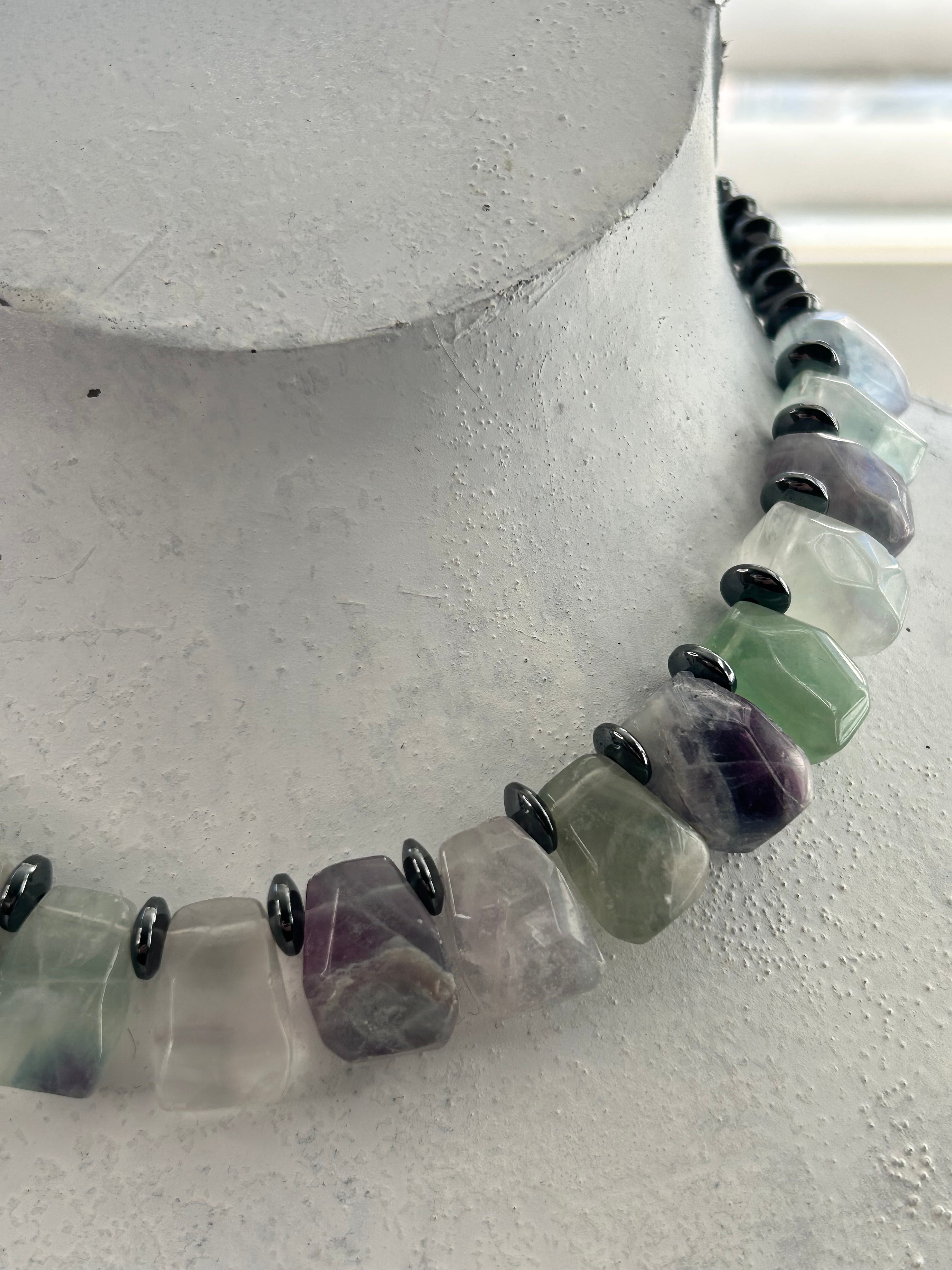 Fluorite & Hematite Necklace