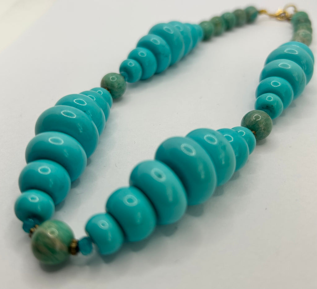 Stabilised Turquoise & Amazonite Necklace