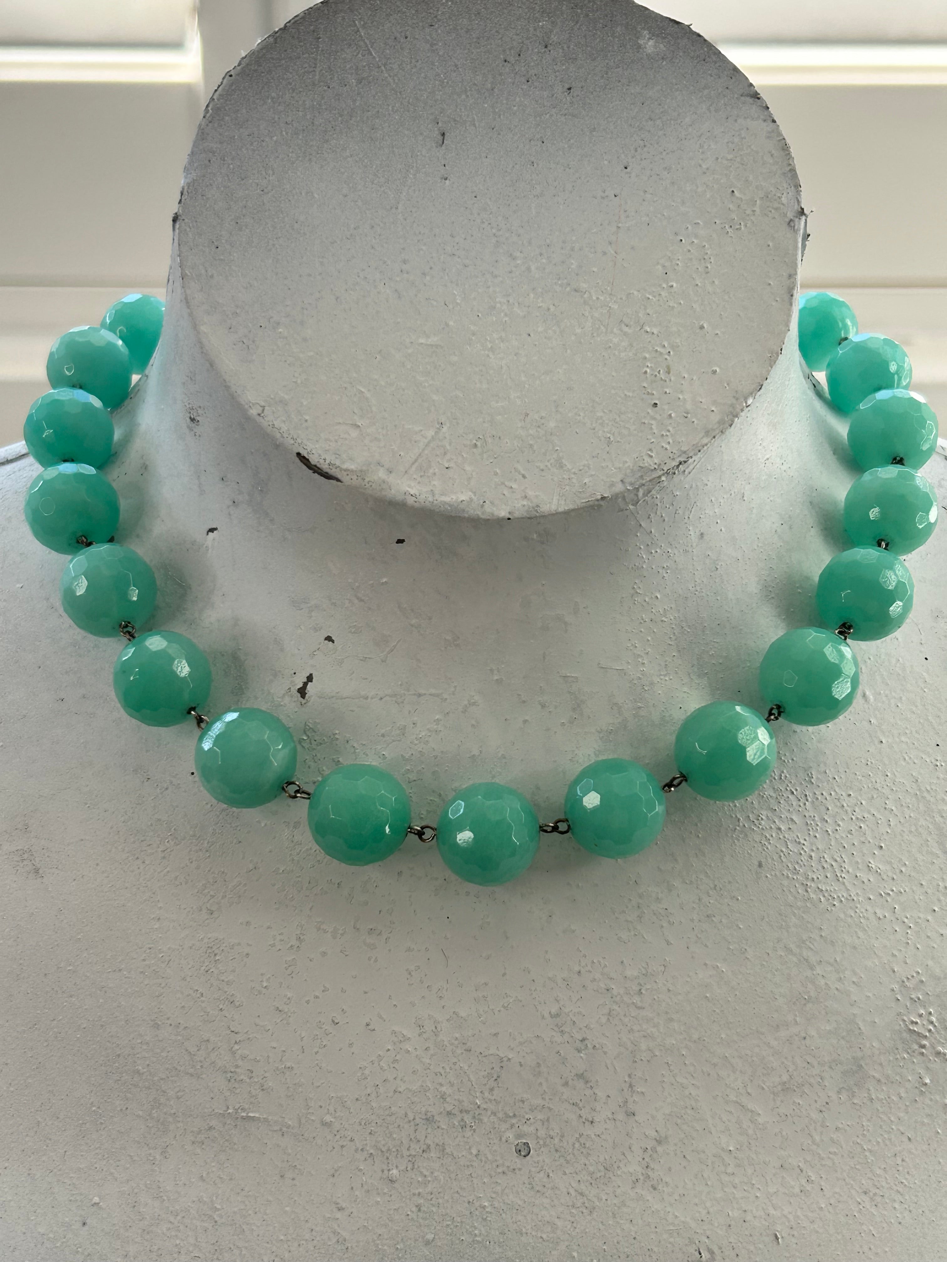 Faceted Aqua Kyanite Necklace