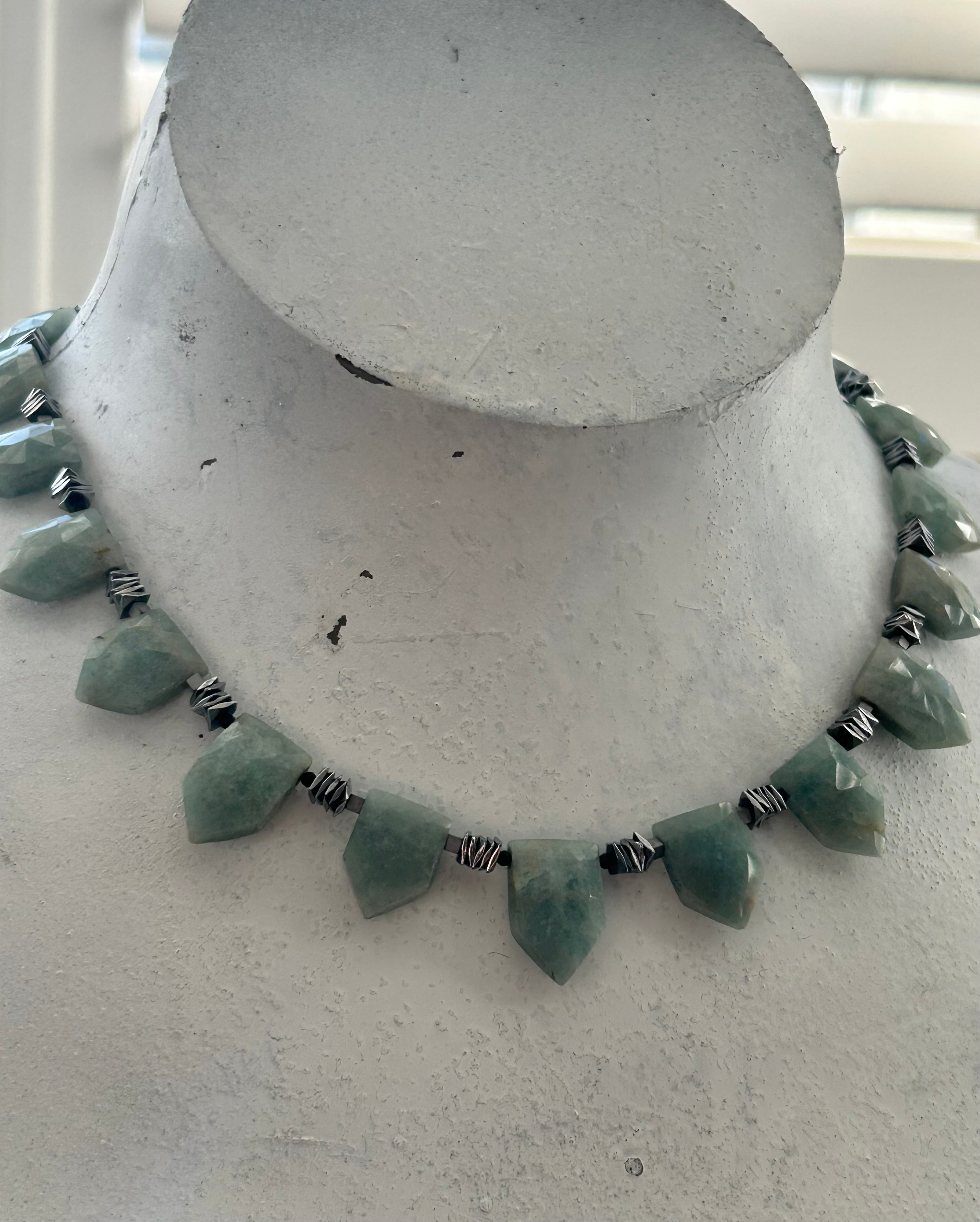 Aquamarine & Hematite Necklace