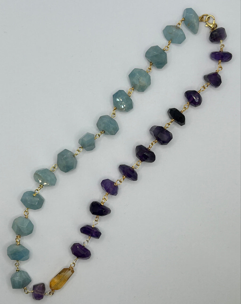 Aquamarine, Amethyst & Citrine Necklace