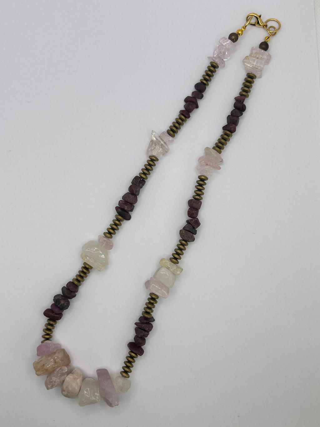 Raw Ruby, Kunzite & Hematite Necklace