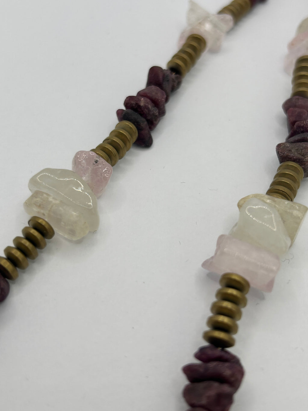 Raw Ruby, Kunzite & Hematite Necklace