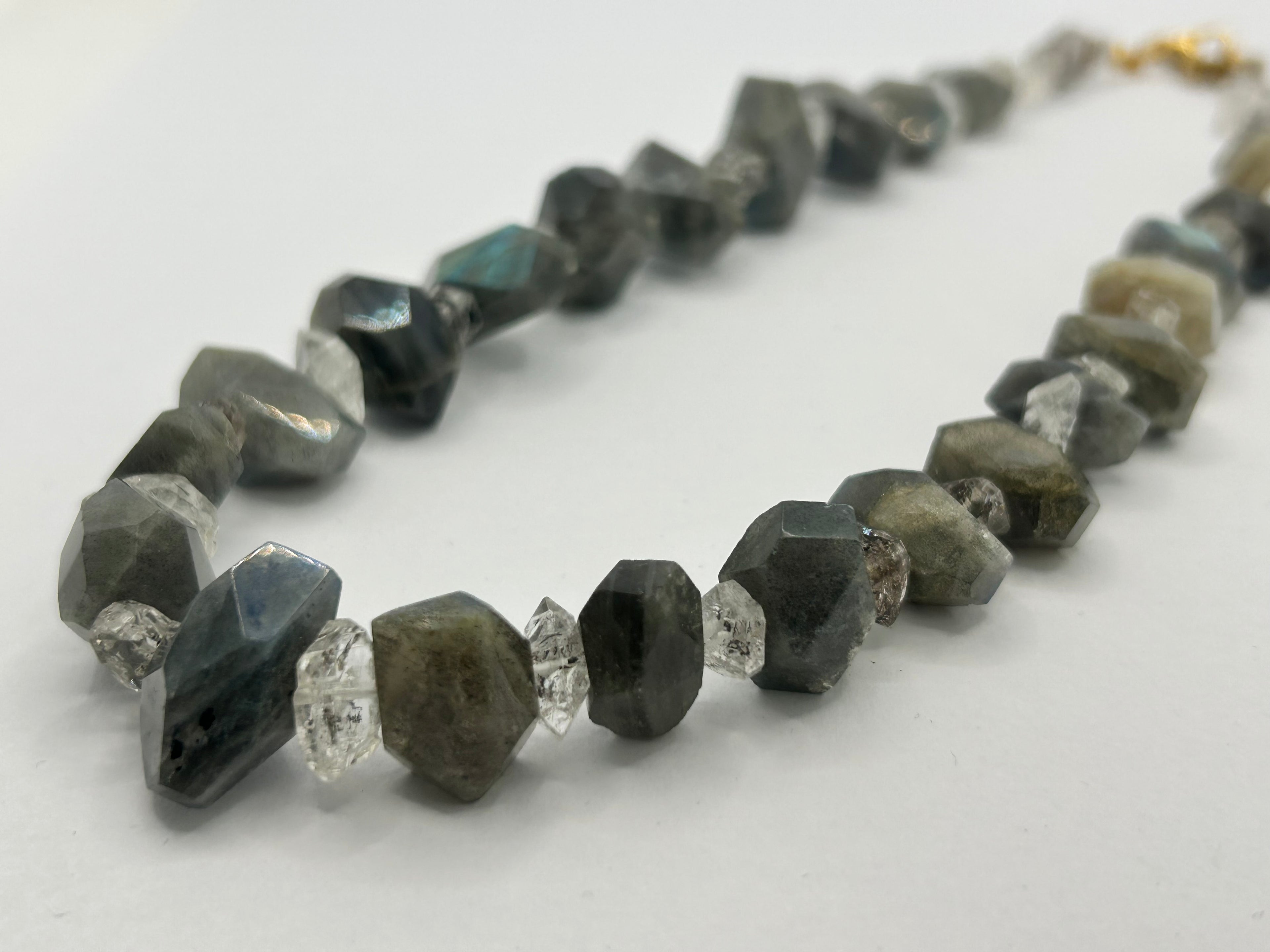 Rainbow Labradorite & Herkimer Diamond Necklace