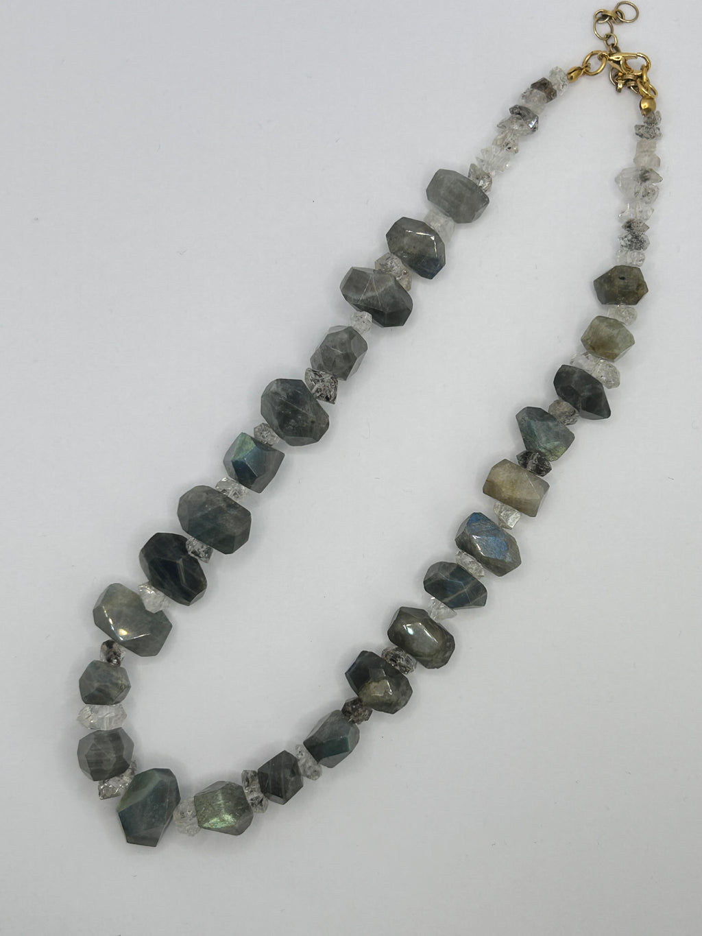 Rainbow Labradorite & Herkimer Diamond Necklace