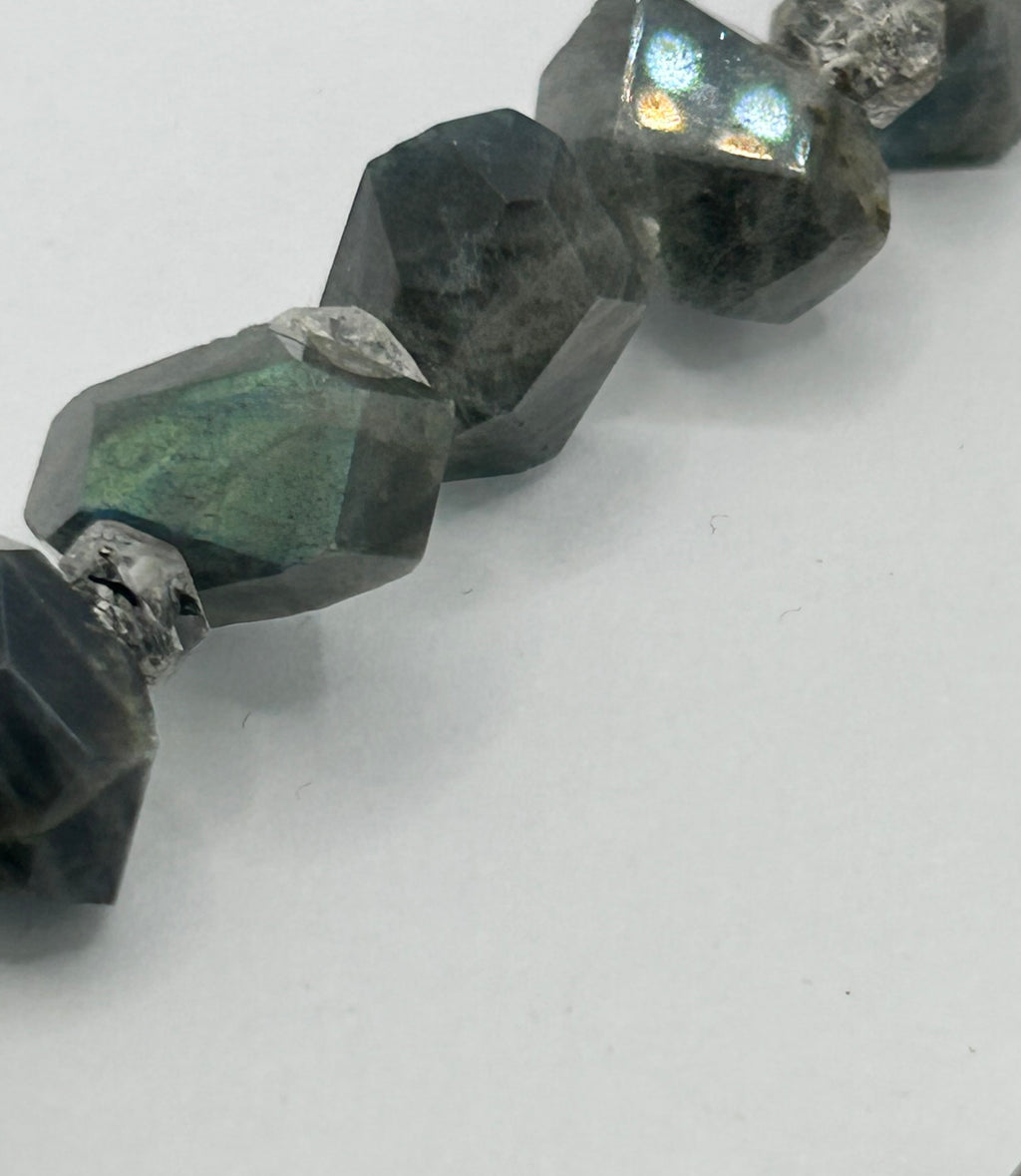 Rainbow Labradorite & Herkimer Diamond Necklace