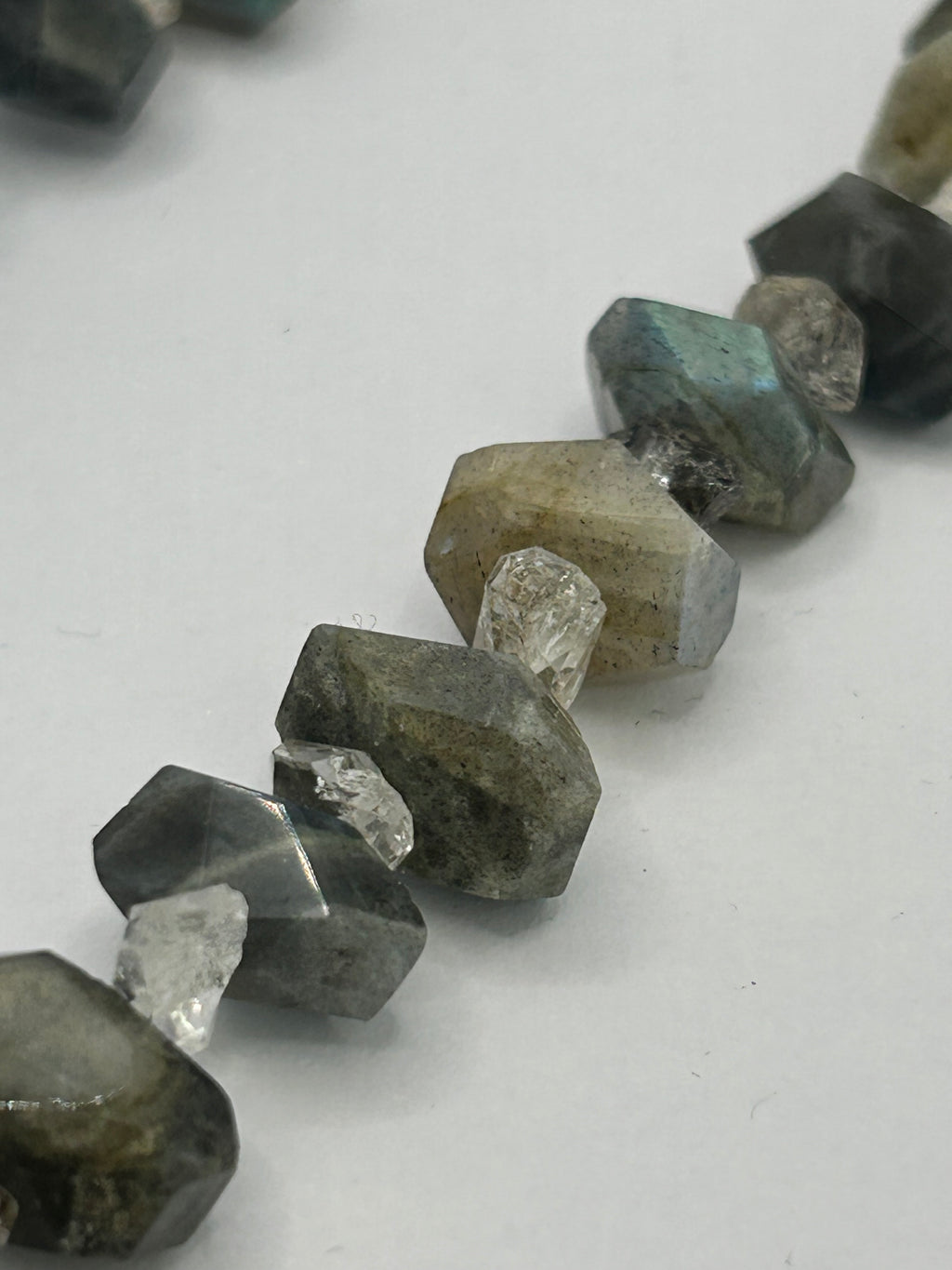 Rainbow Labradorite & Herkimer Diamond Necklace