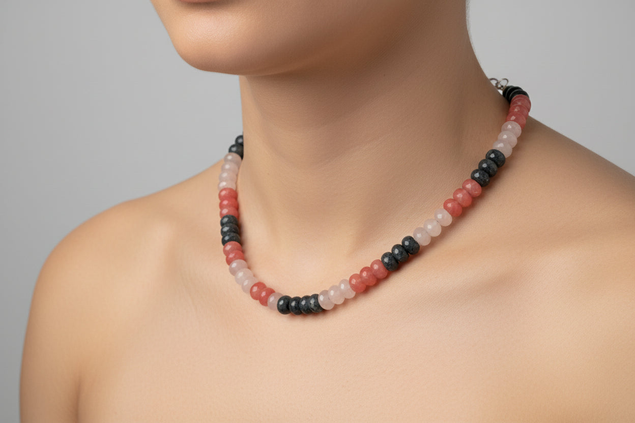 Rainbow Labradorite & Agate on Silver Plate