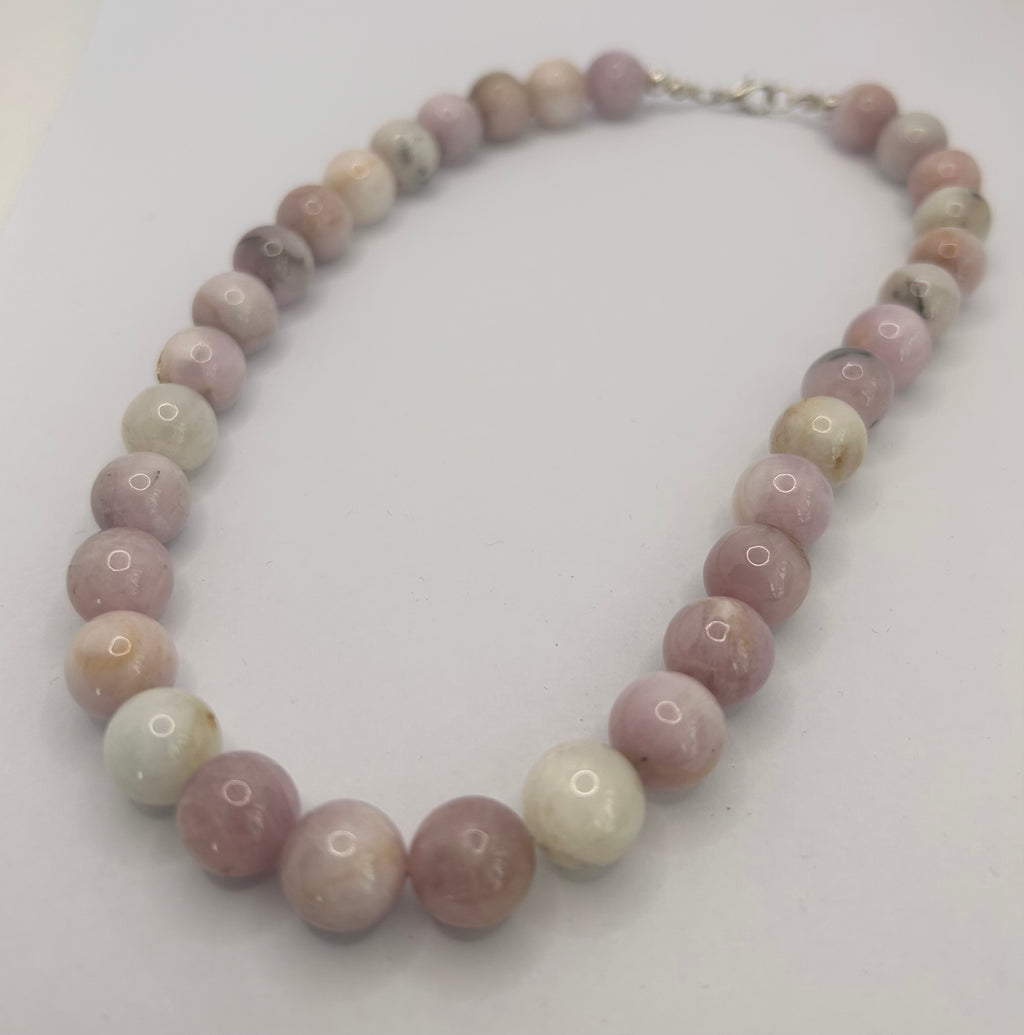Polished Kunzite on Silver Plate