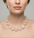 Raw Rose Quartz Rocks Necklace