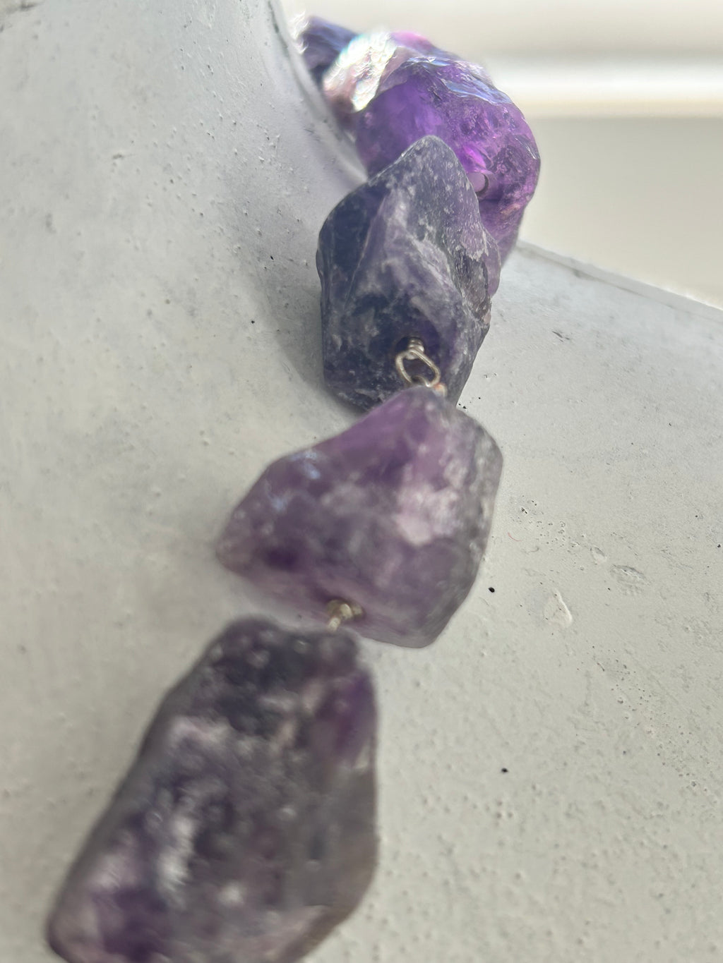Raw Amethyst Rocks Necklace