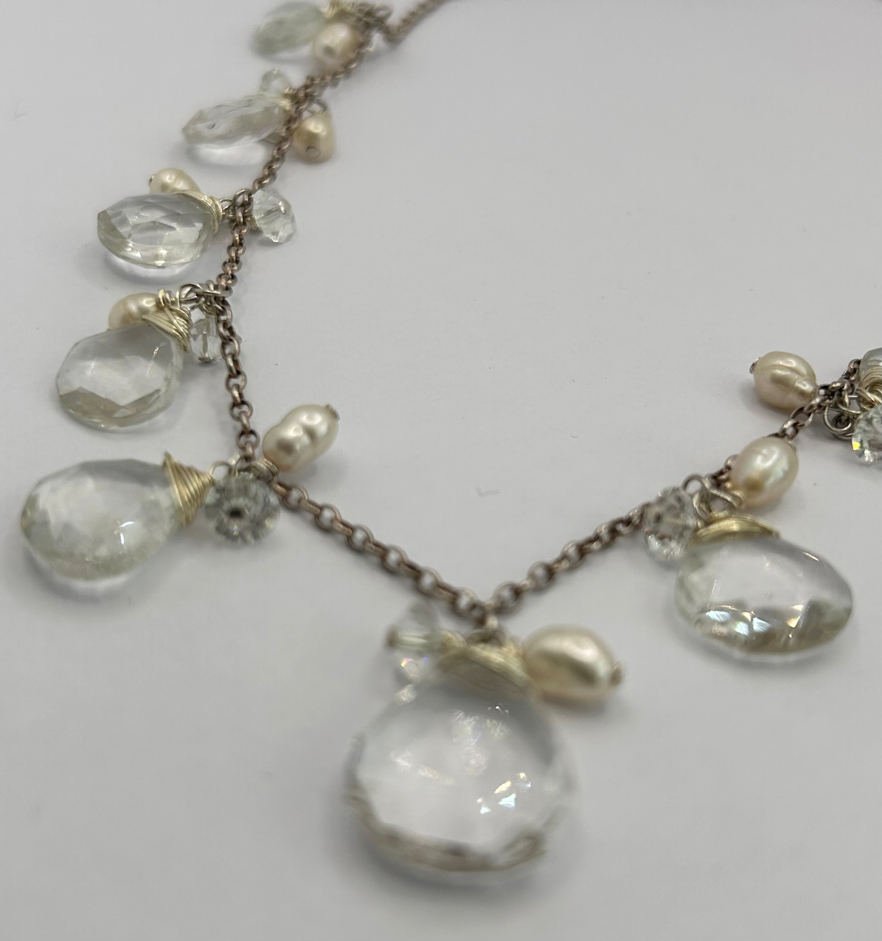 Clear Quartz & Pearl on Sterling Silver