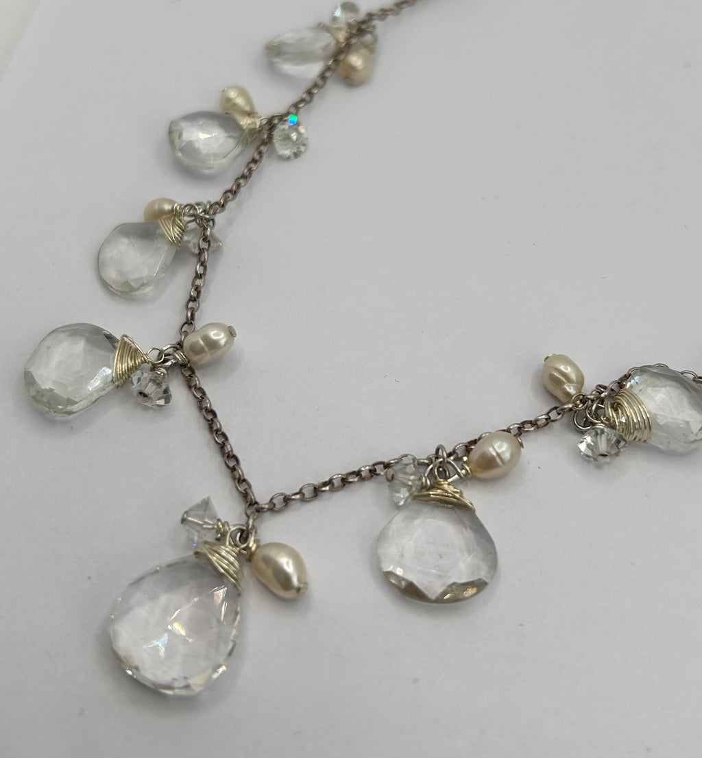 Clear Quartz & Pearl on Sterling Silver
