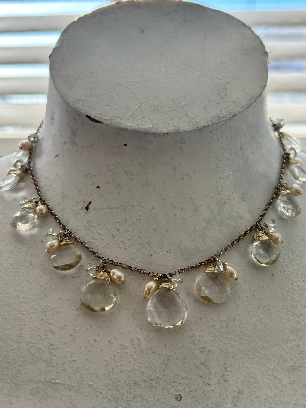 Clear Quartz & Pearl on Sterling Silver