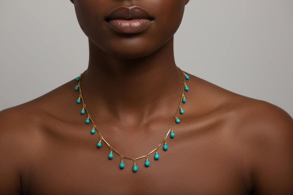 Arizona Turquoise Garland on 24ct Gold Plate