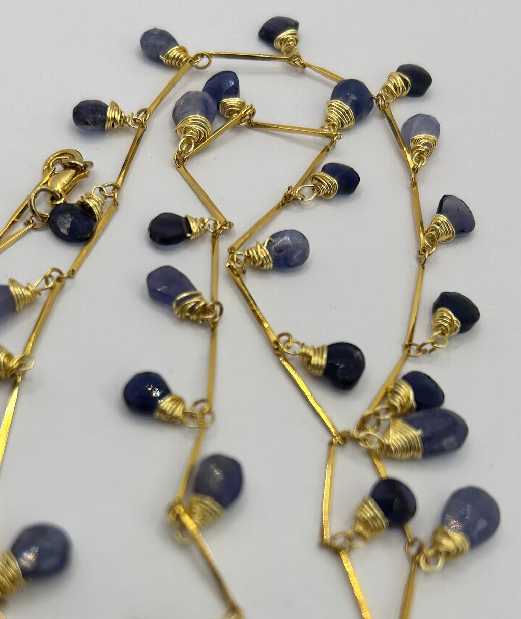 Tanzanite & Iolite Garland on 24ct Gold Plate
