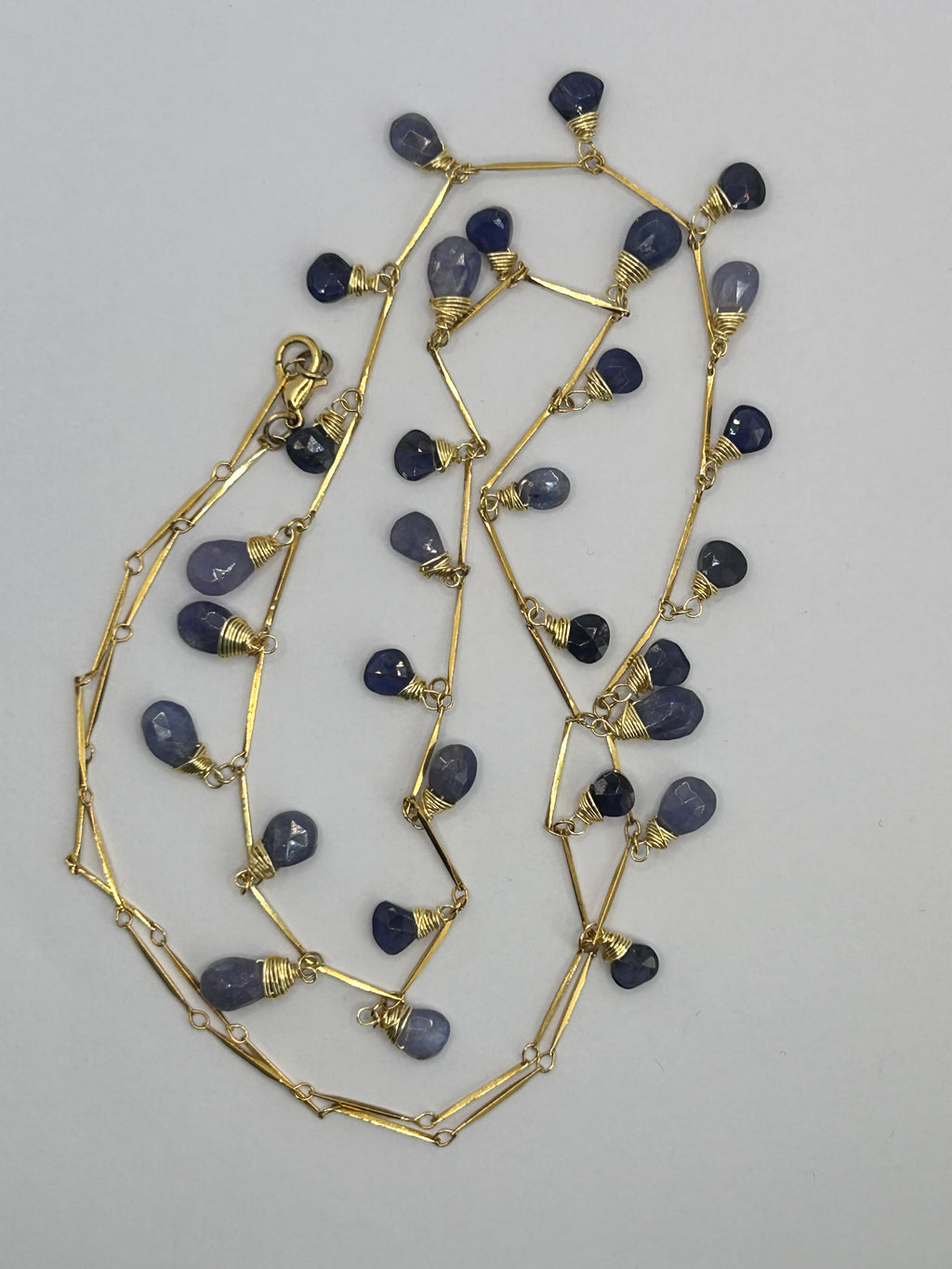 Tanzanite & Iolite Garland on 24ct Gold Plate