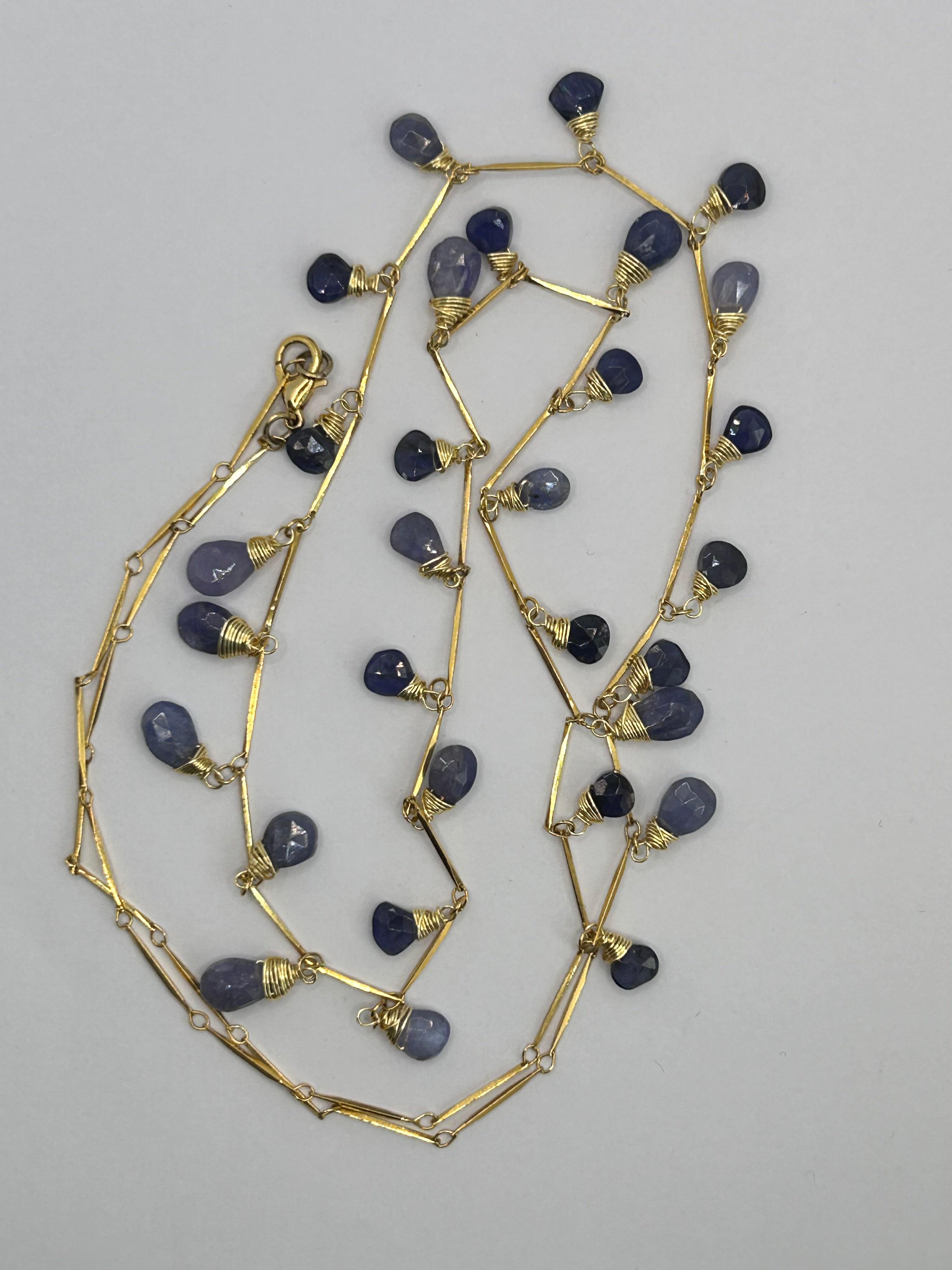 Tanzanite & Iolite Garland on 24ct Gold Plate