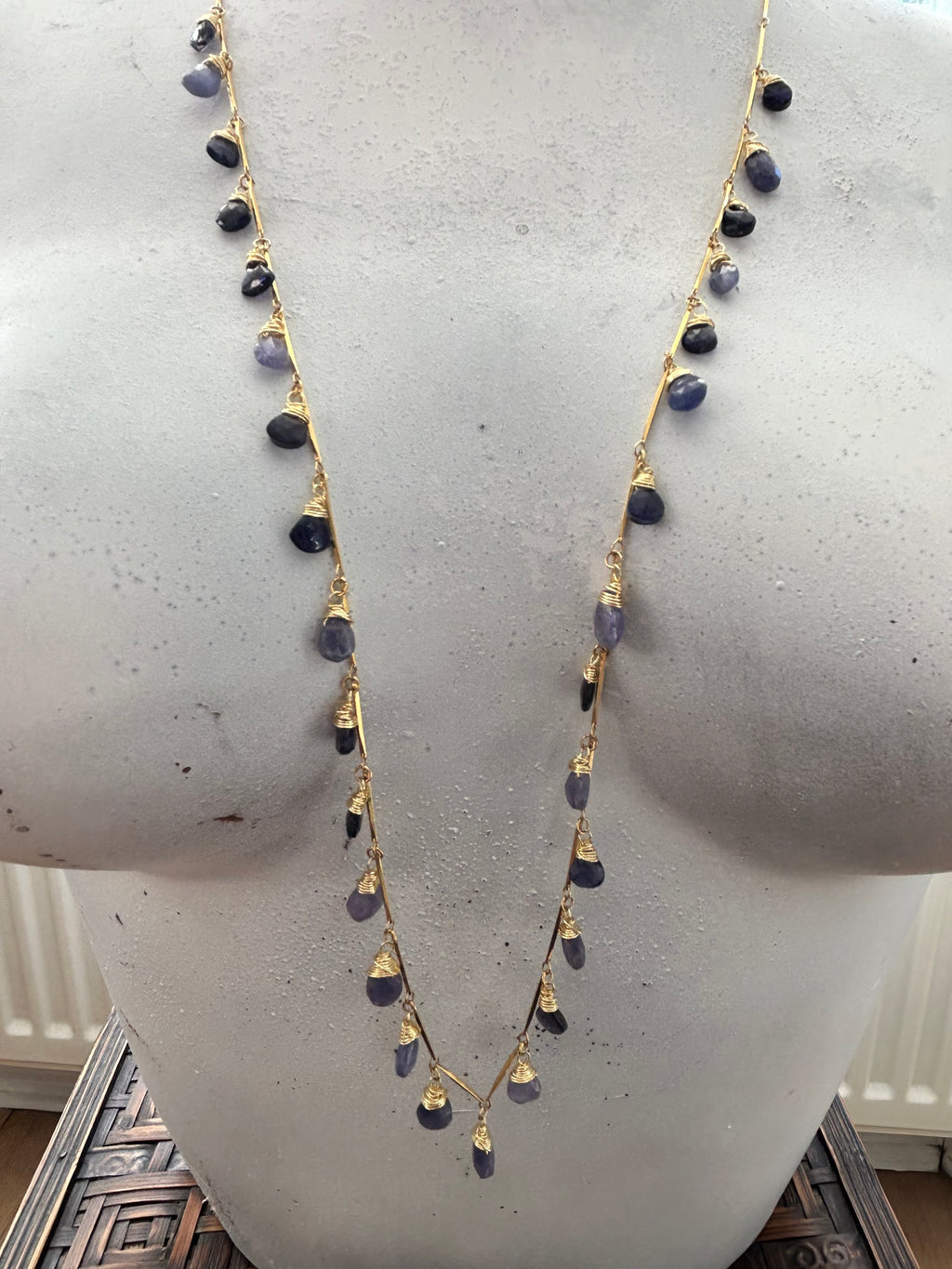 Tanzanite & Iolite Garland on 24ct Gold Plate