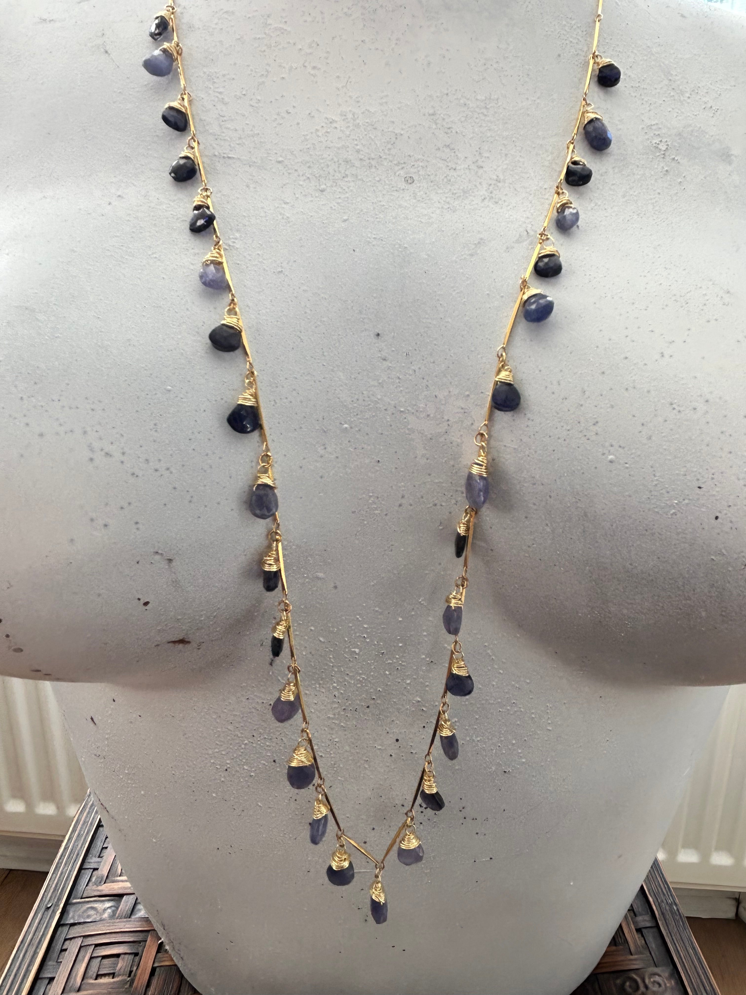 Tanzanite & Iolite Garland on 24ct Gold Plate