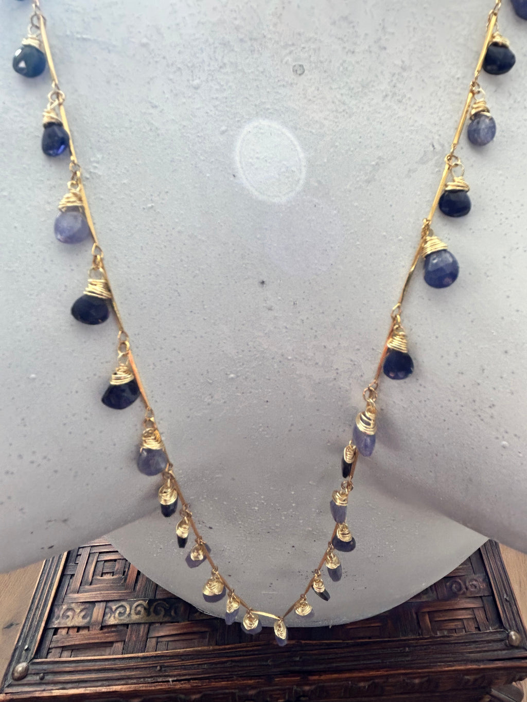 Tanzanite & Iolite Garland on 24ct Gold Plate