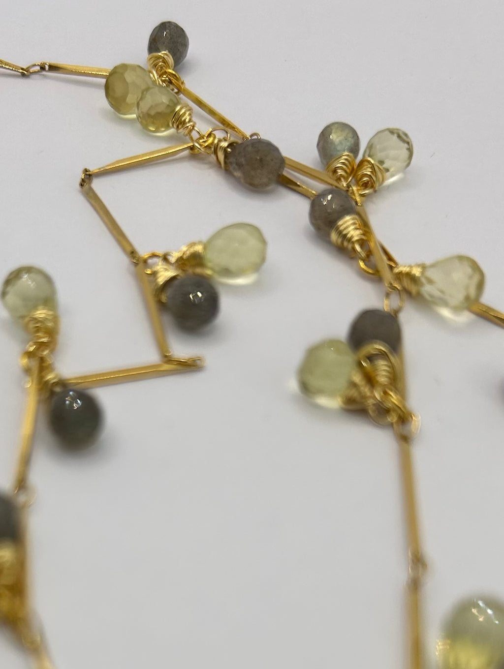 Rainbow Labradorite & Lemon Quartz Garland on 24ct Gold Plate