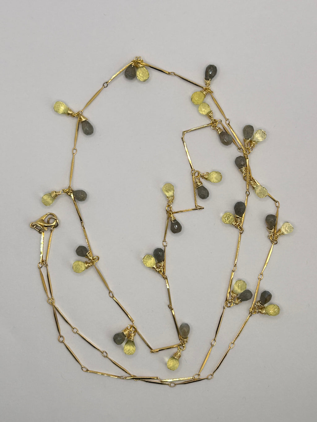 Rainbow Labradorite & Lemon Quartz Garland on 24ct Gold Plate