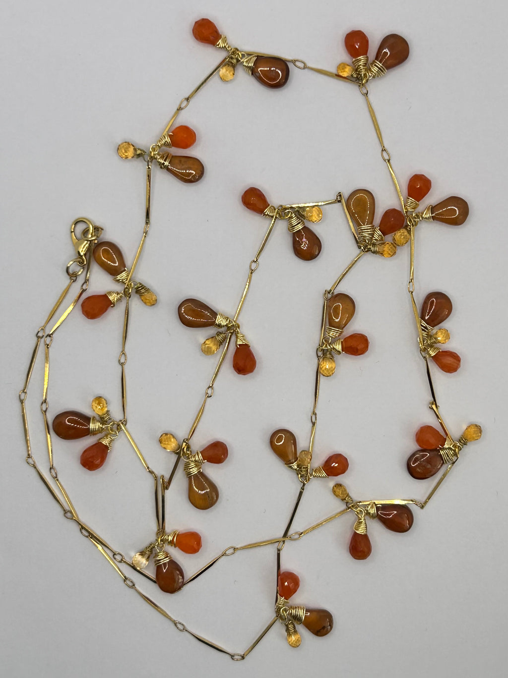 Carnelian, Hessonite Garnet & Golden Topaz on 24ct Gold Plate