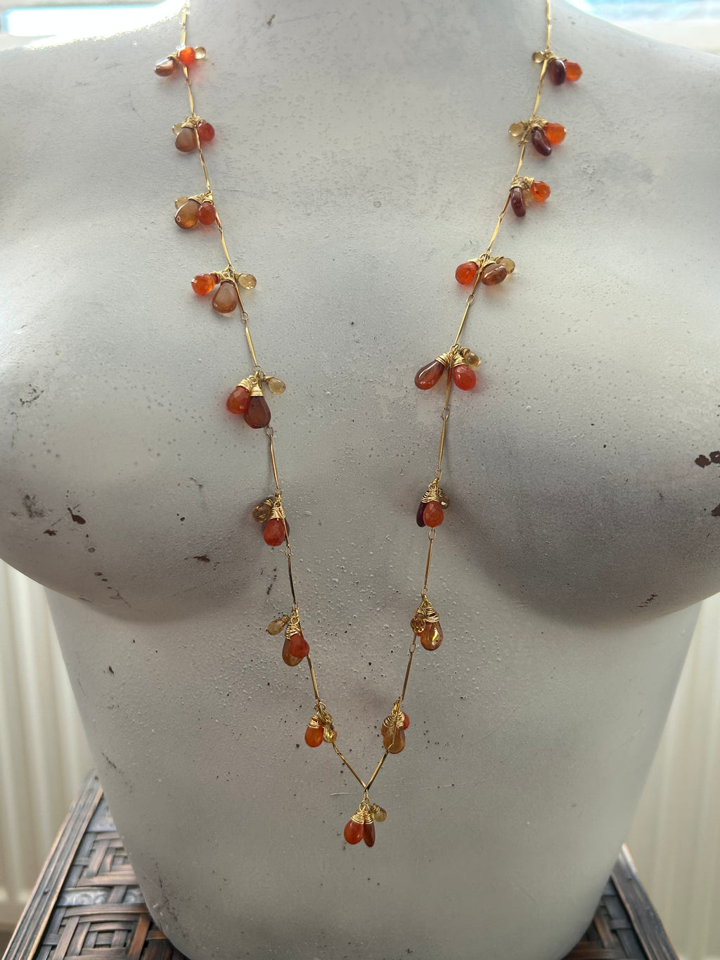 Carnelian, Hessonite Garnet & Golden Topaz on 24ct Gold Plate