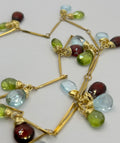 Garnet, Peridot & Blue Topaz on 24ct Gold Plate