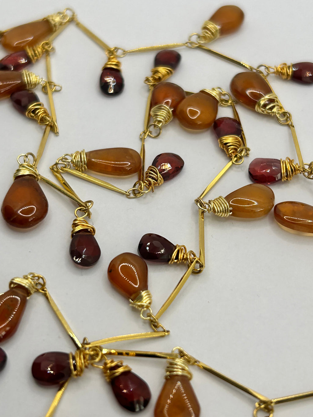 Garnet & Hessonite Garnet Garland on 24ct Gold Plate