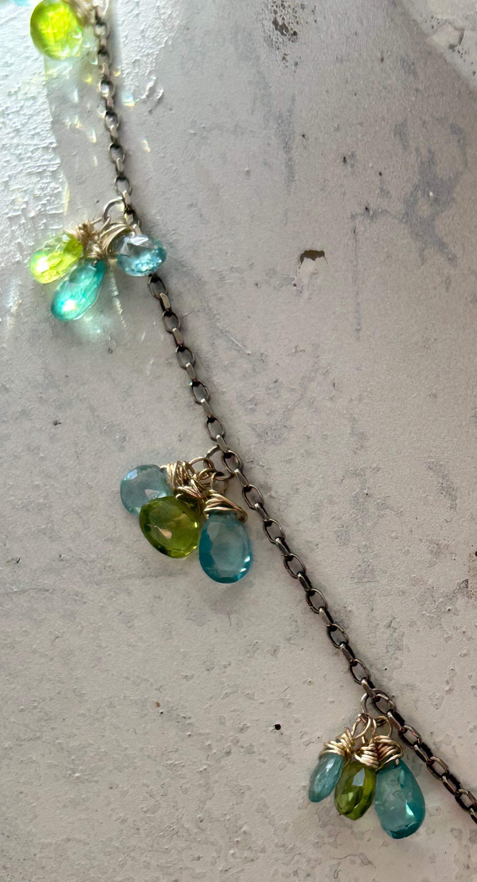 Peridot & Apatite on Sterling Silver