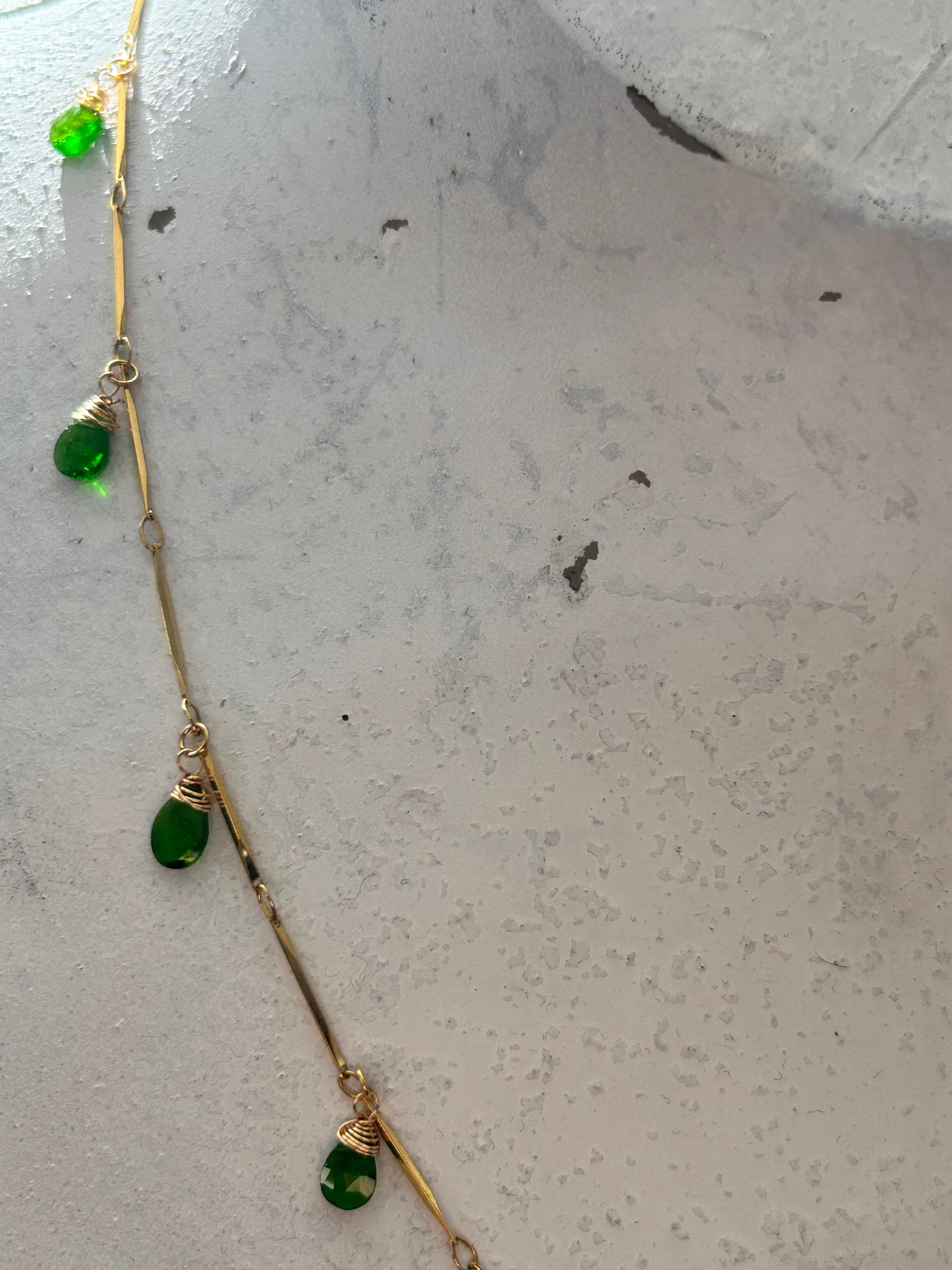 Diopside on 24ct Gold Plate Chain