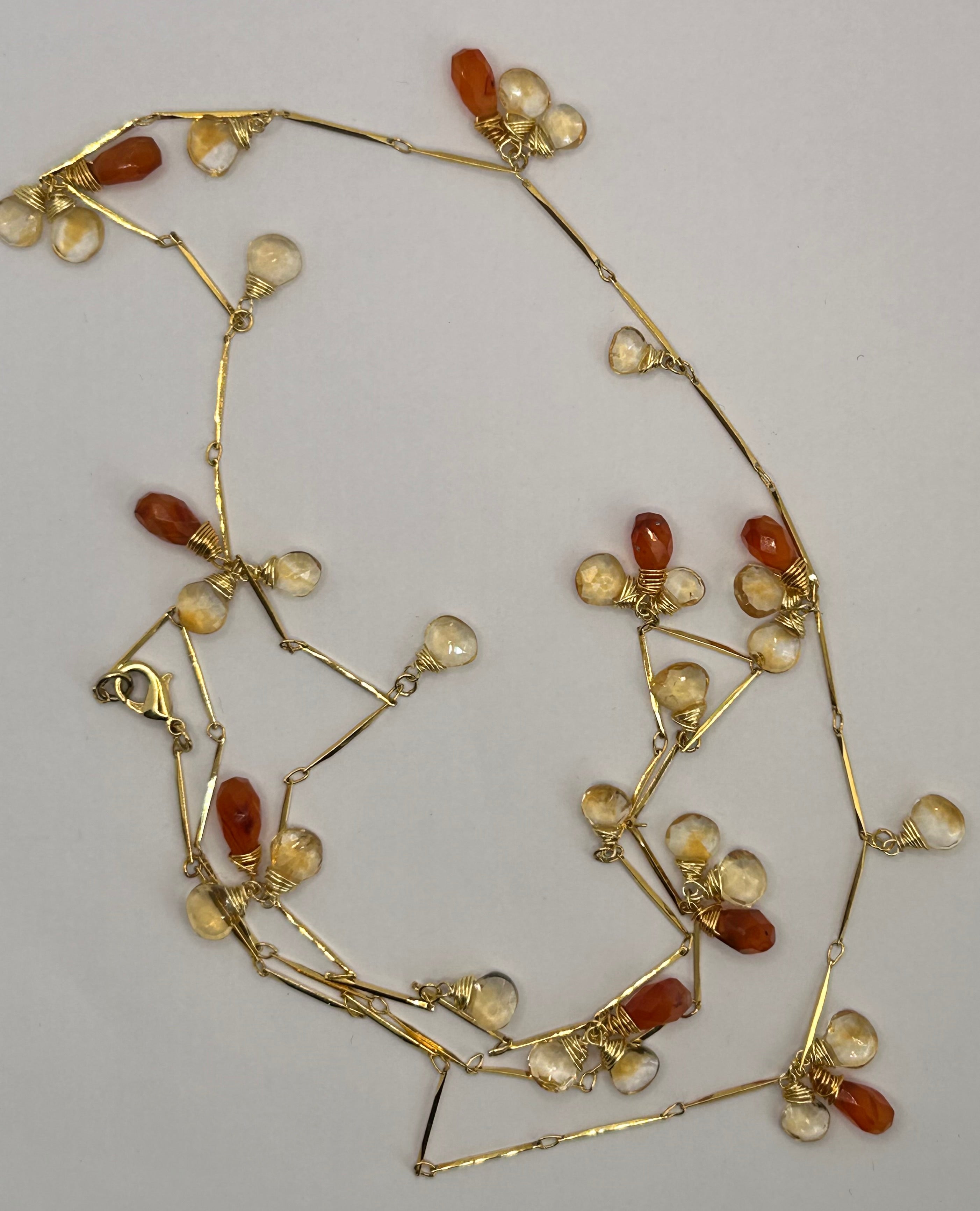 Carnelian & Citrine on 24ct Gold Plate