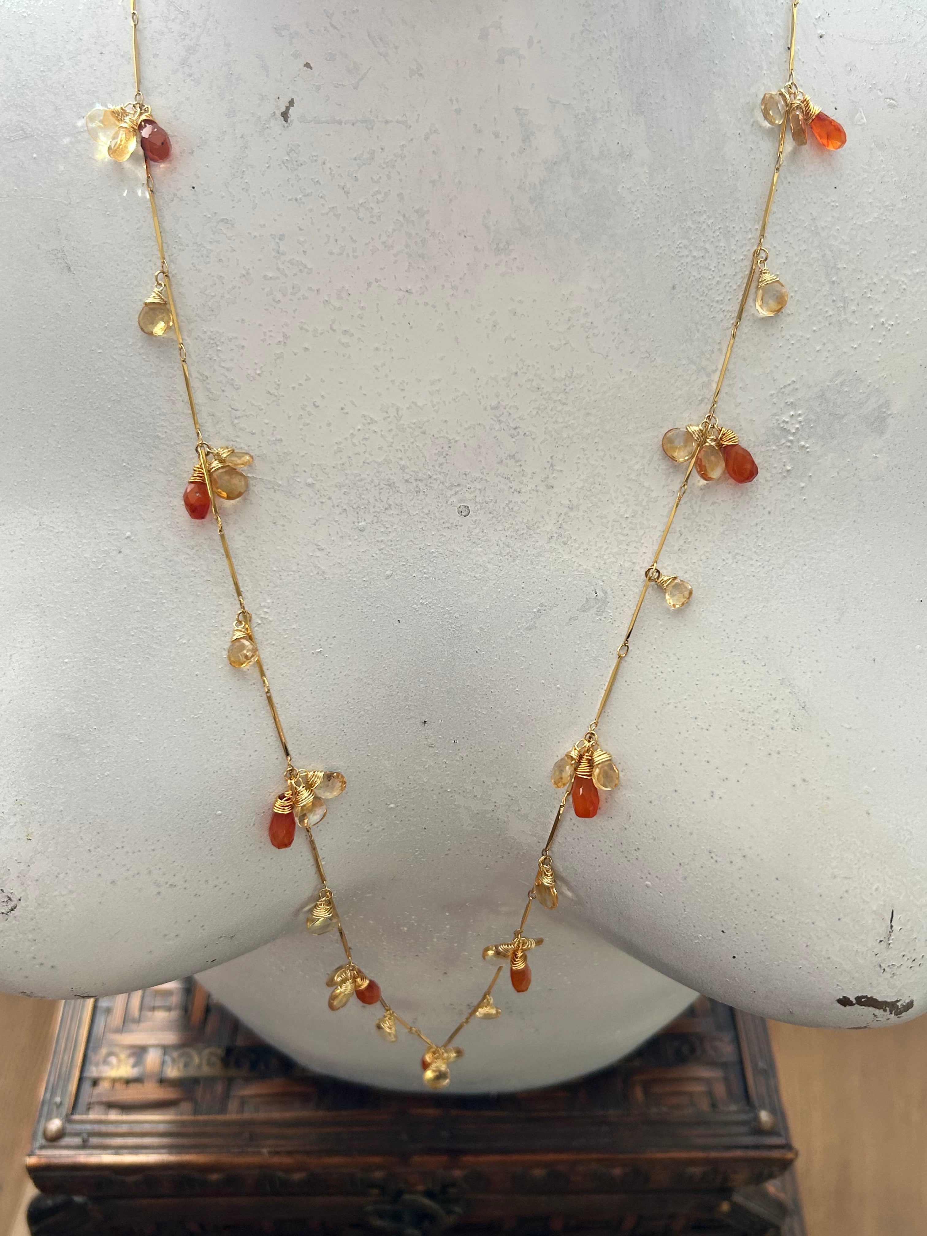 Carnelian & Citrine on 24ct Gold Plate