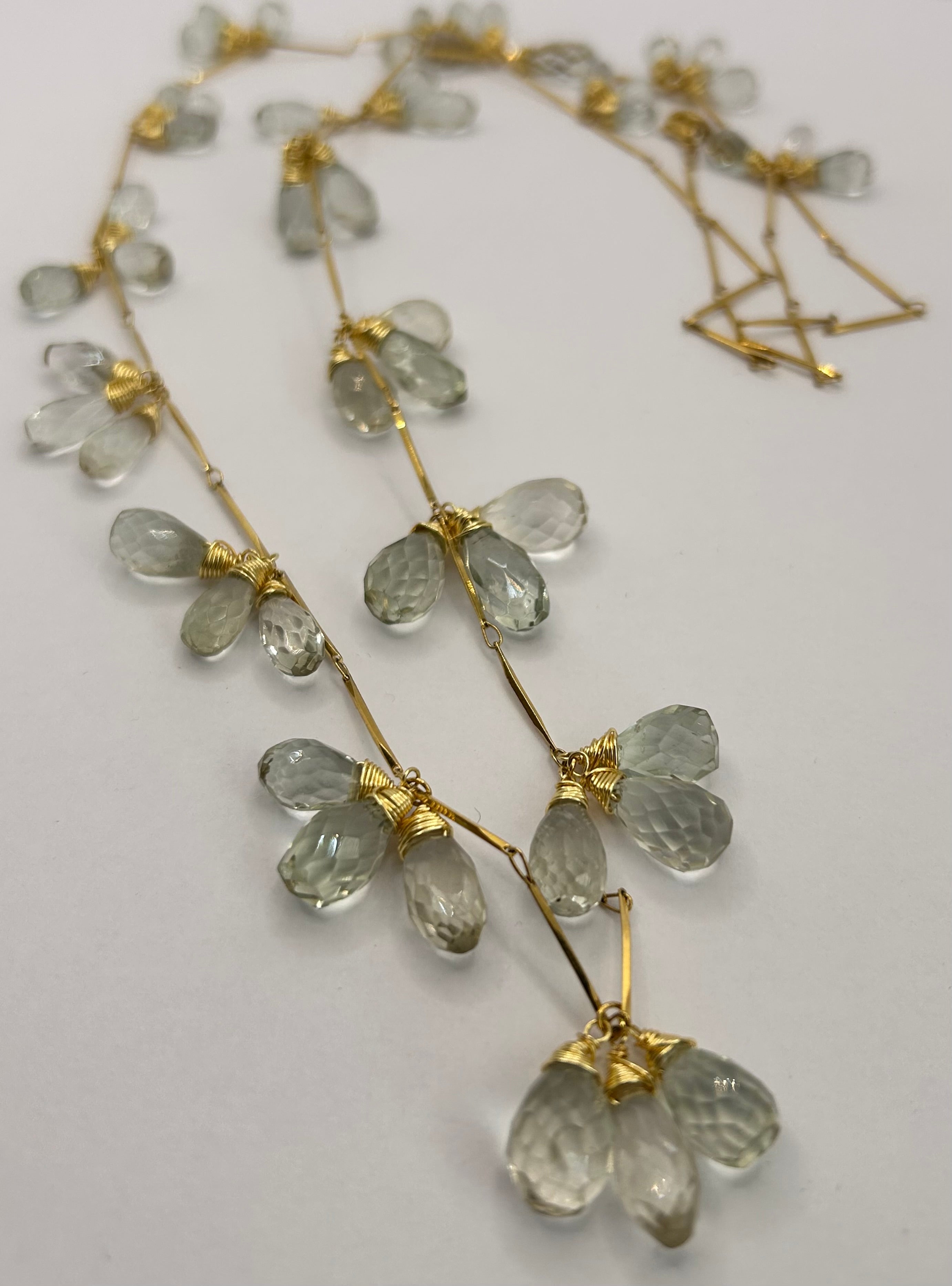 Green Amethyst Garland on 24ct Gold Plate