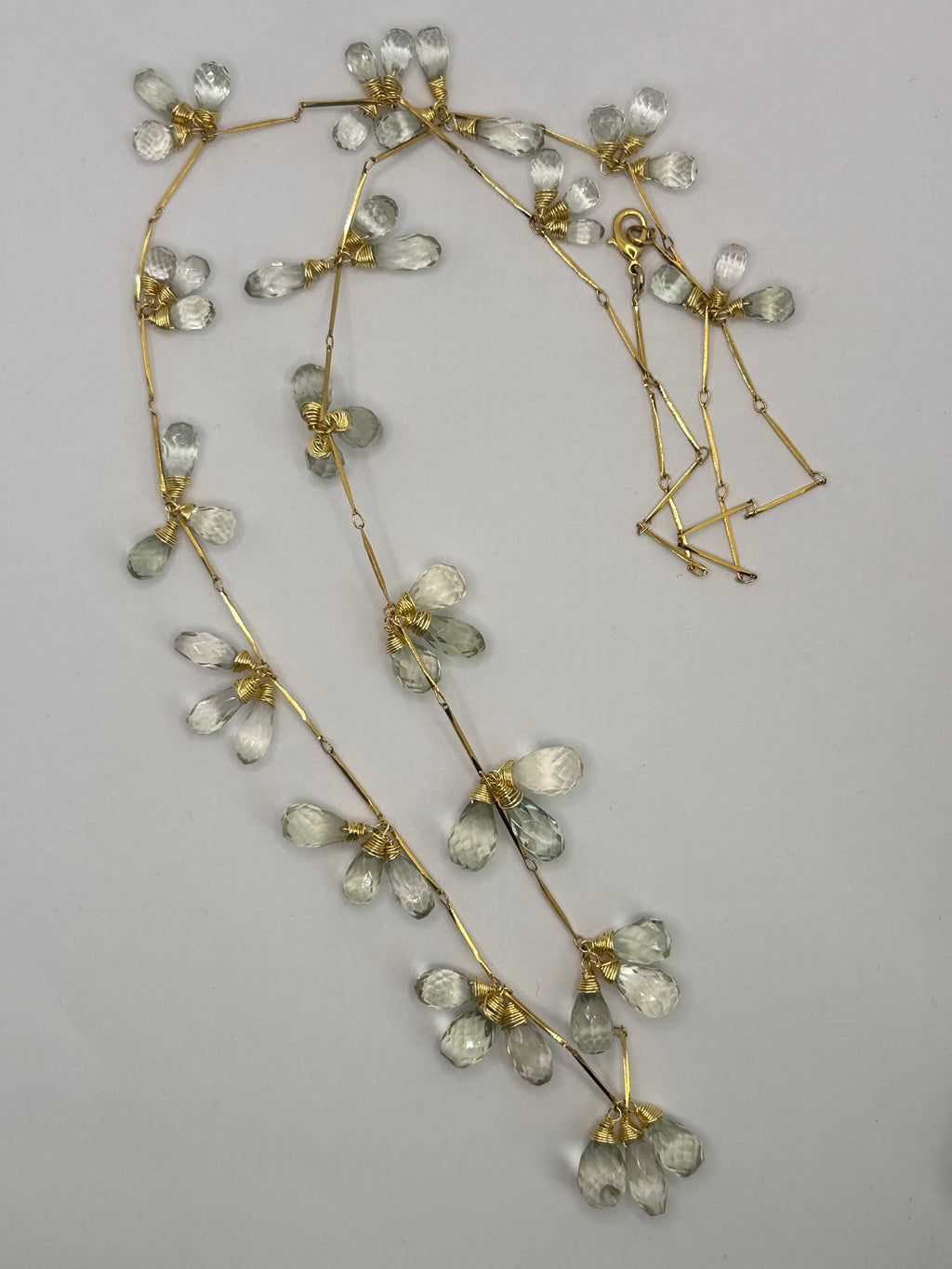 Green Amethyst Garland on 24ct Gold Plate