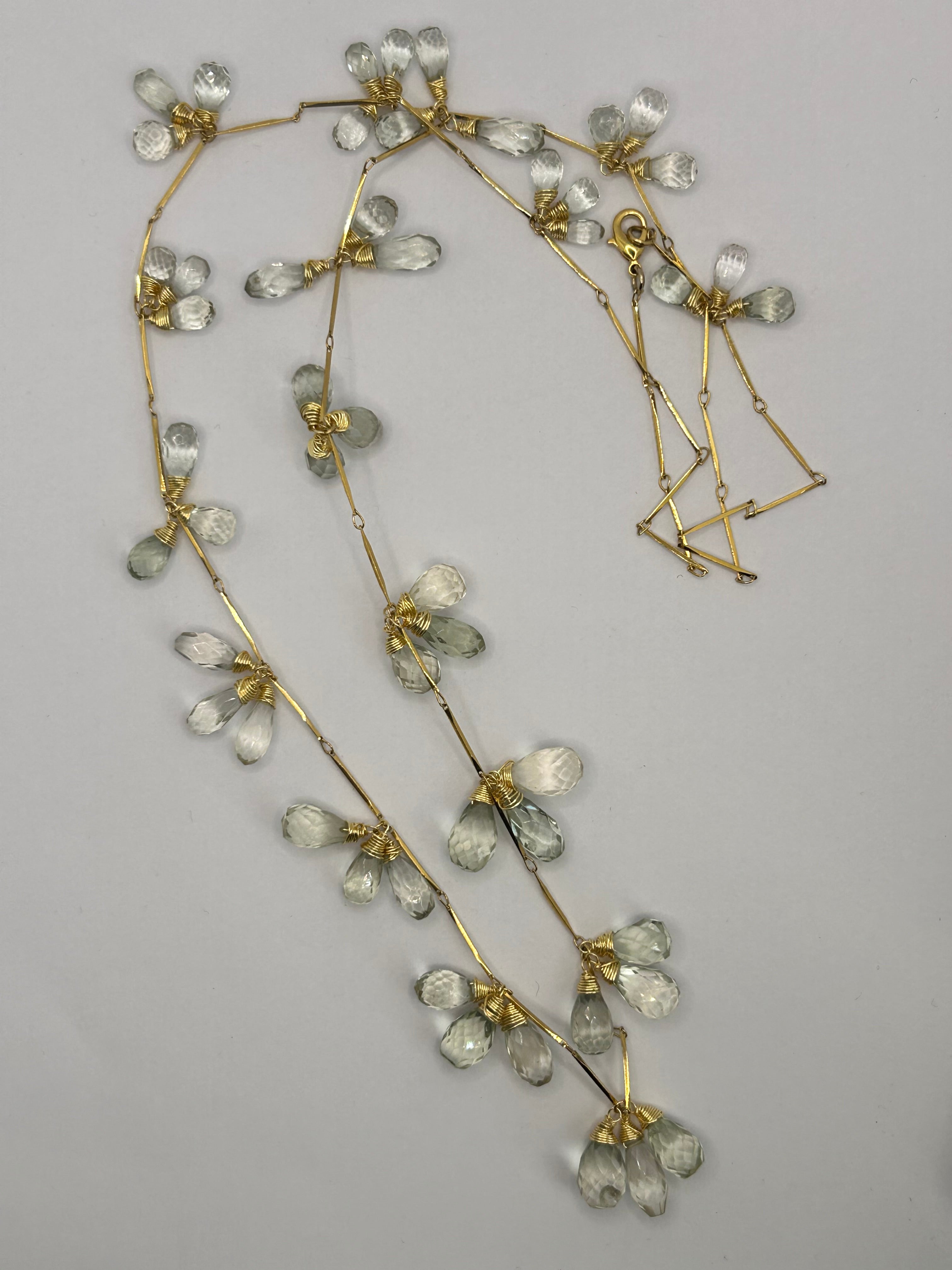 Green Amethyst Garland on 24ct Gold Plate