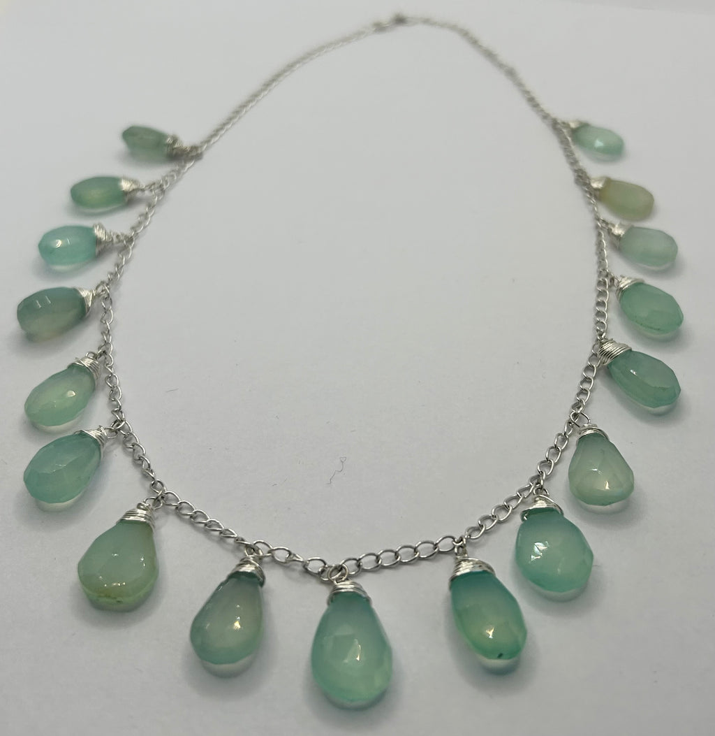 Aqua Chalcedony on Sterling Silver