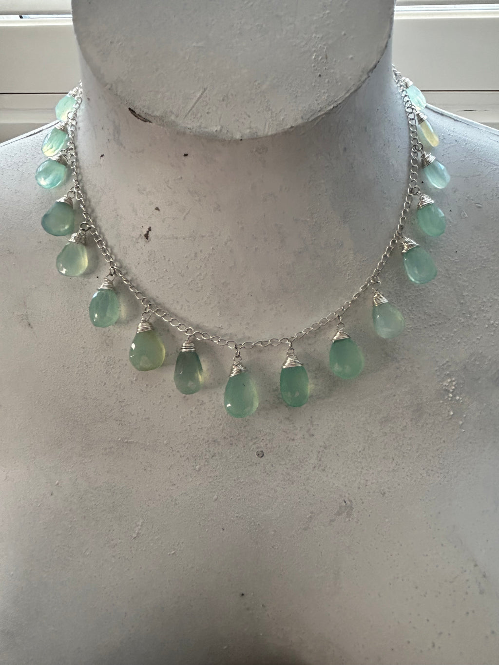 Aqua Chalcedony on Sterling Silver