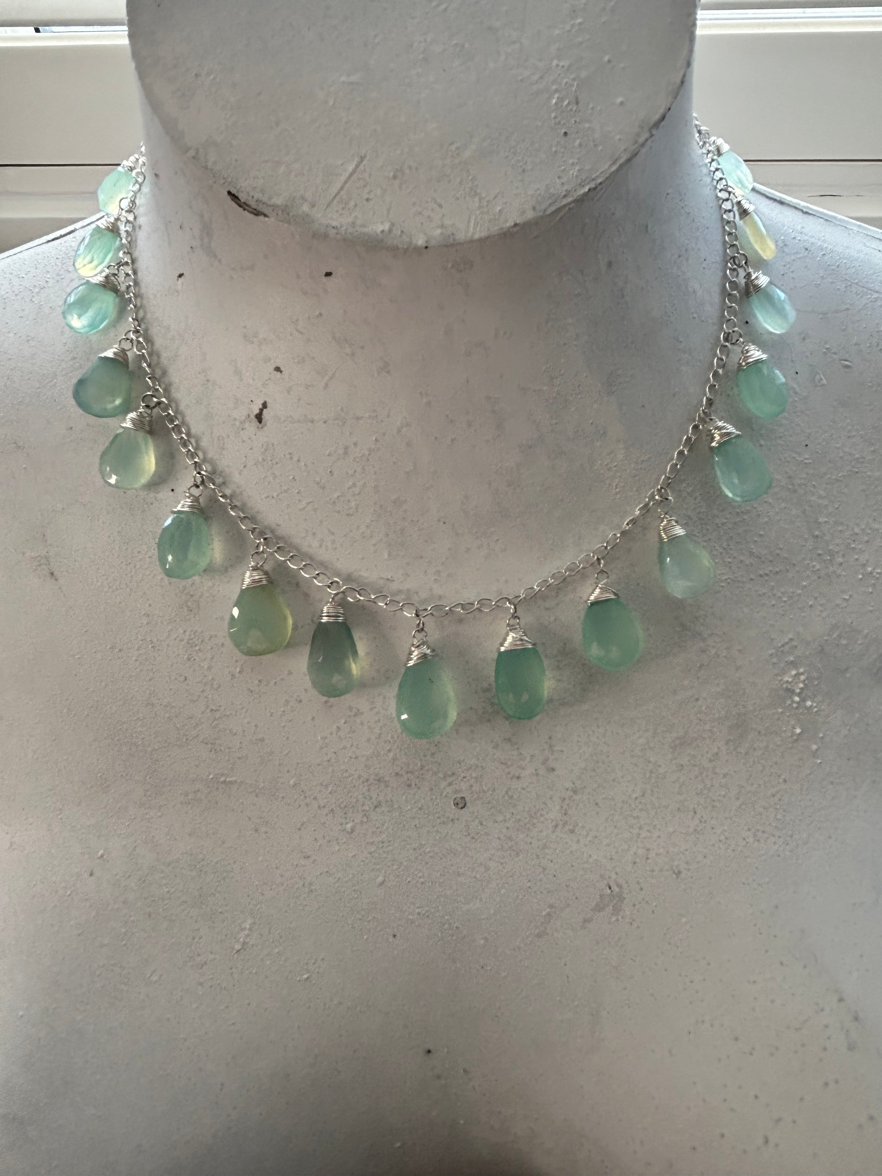 Aqua Chalcedony on Sterling Silver