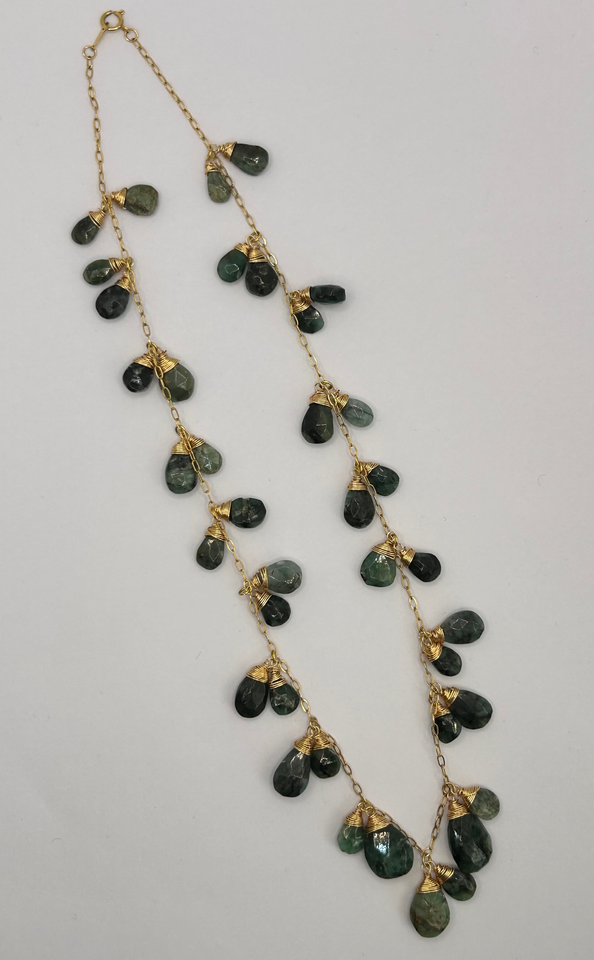 Emeralds on 14ct Gold Filled Chain