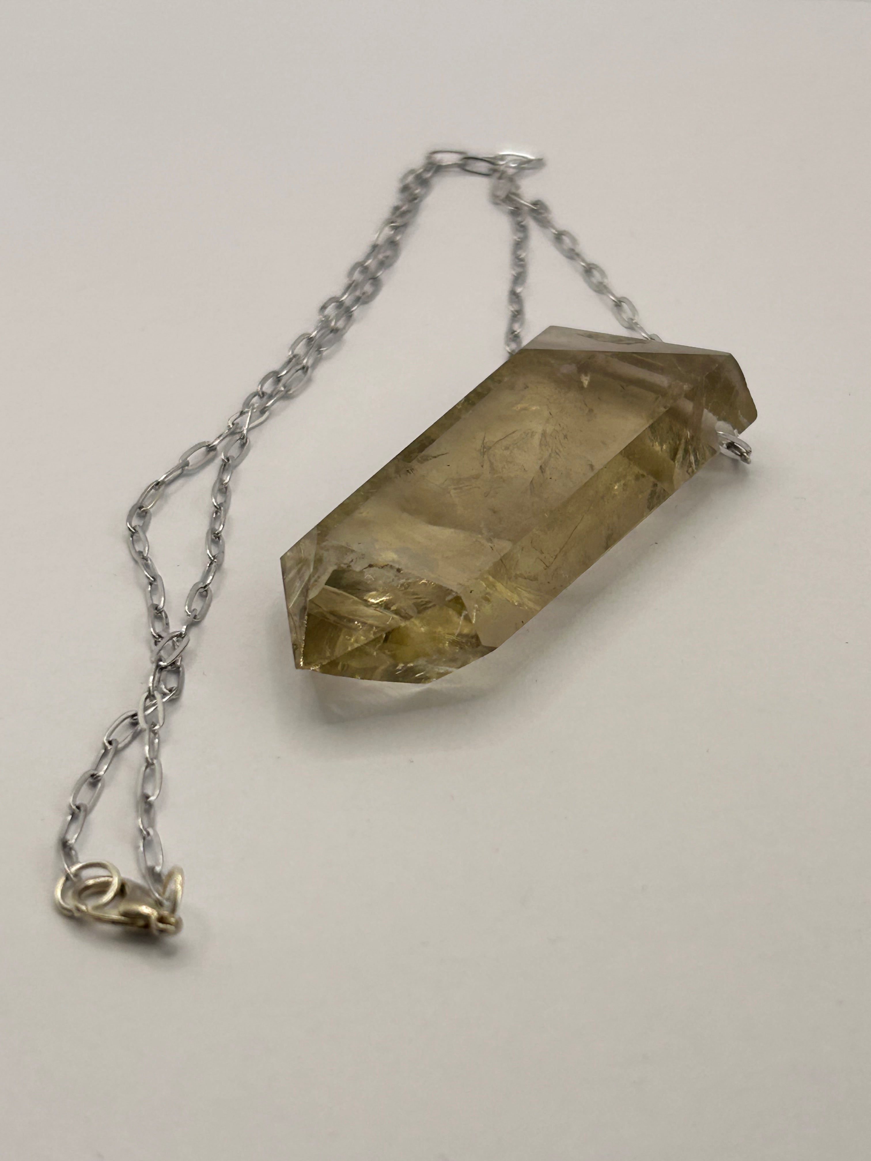 Smokey Citrine on Rhodium